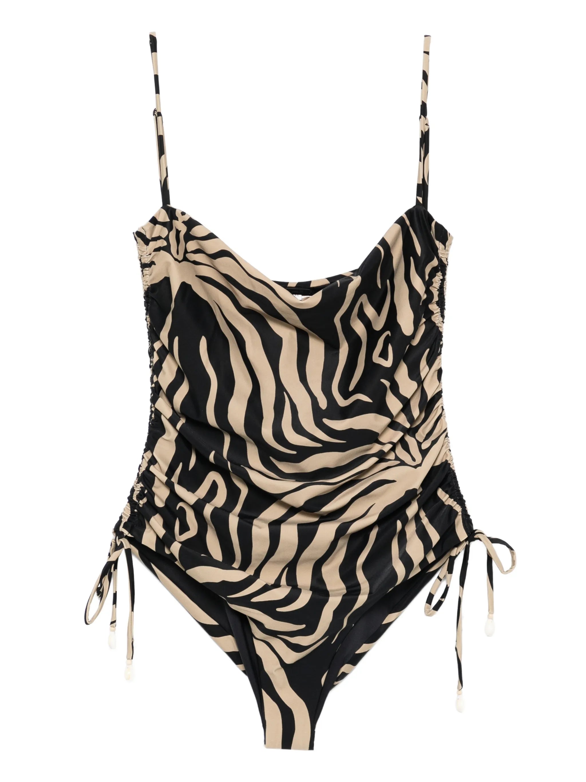 zebra-print swimsuit