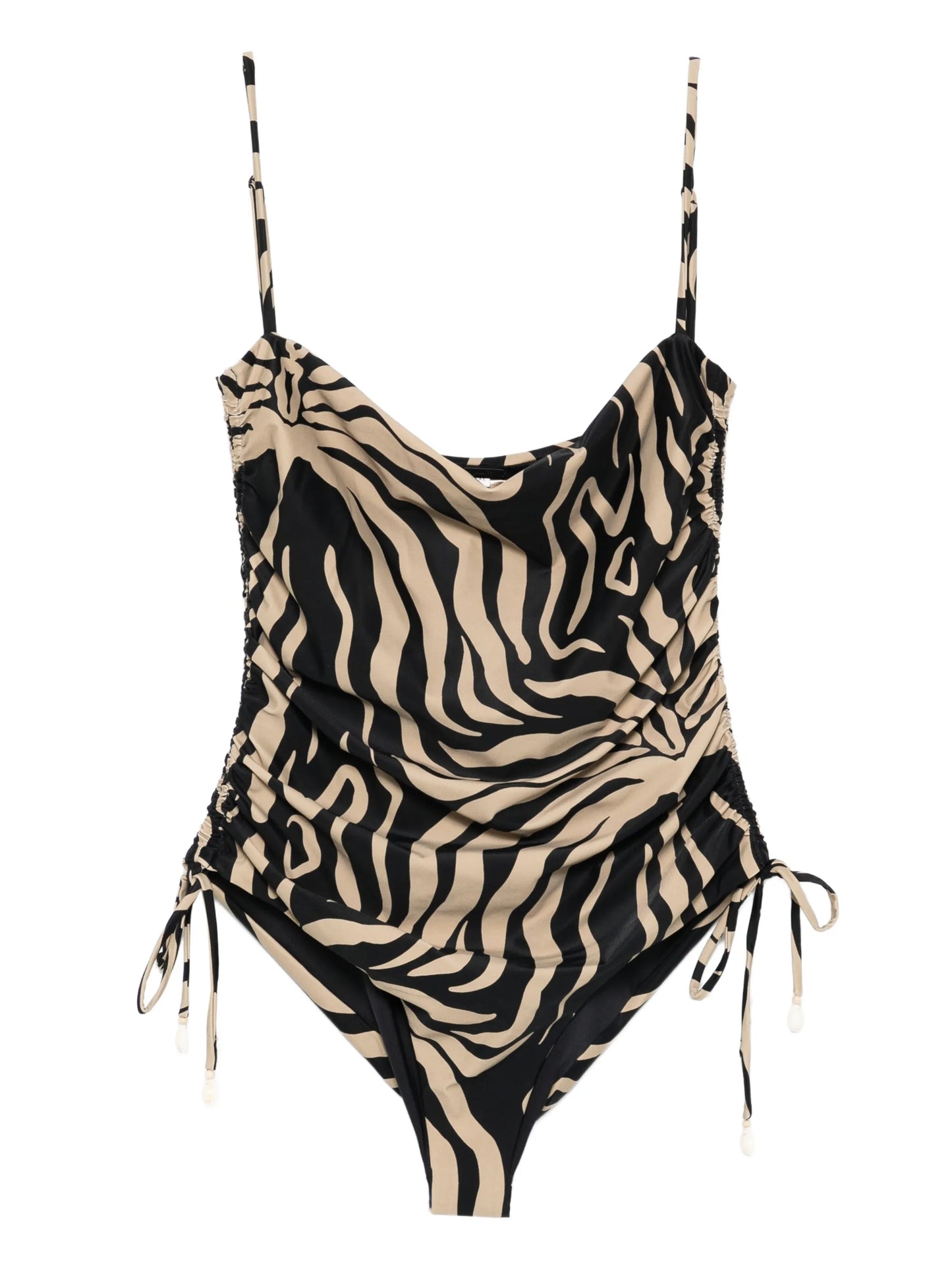 zebra-print swimsuit