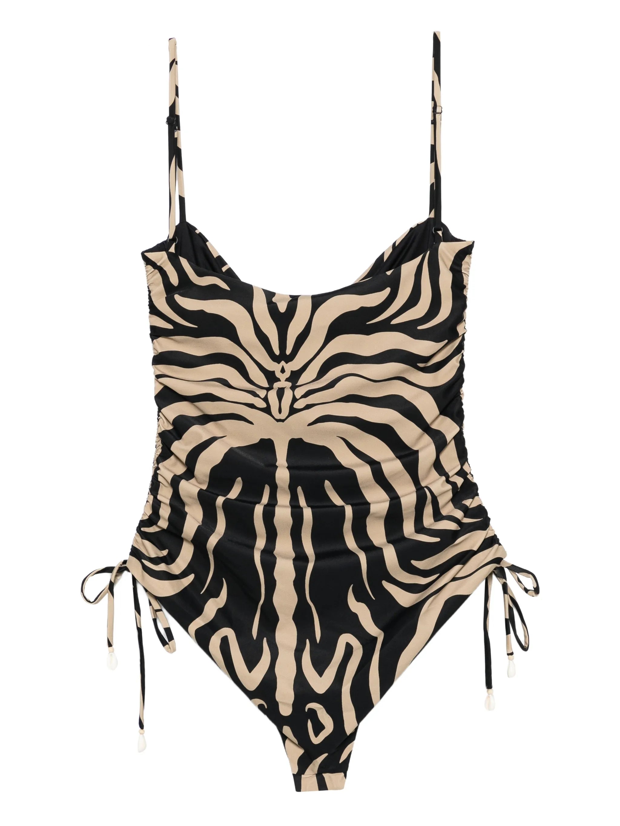 zebra-print swimsuit