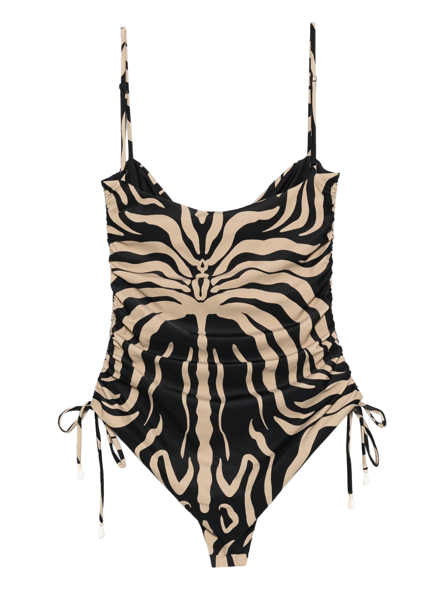 zebra-print swimsuit