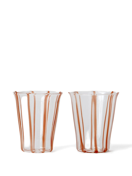 striped ribbed tumbler (set of two)