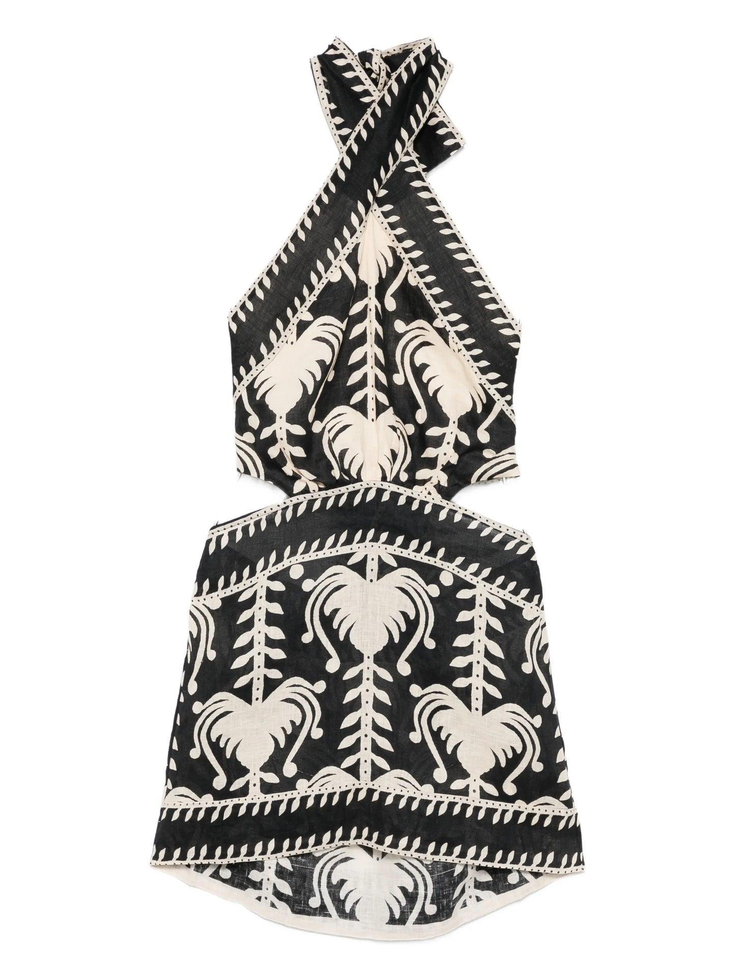 Tide halterneck cut-out mini dress
