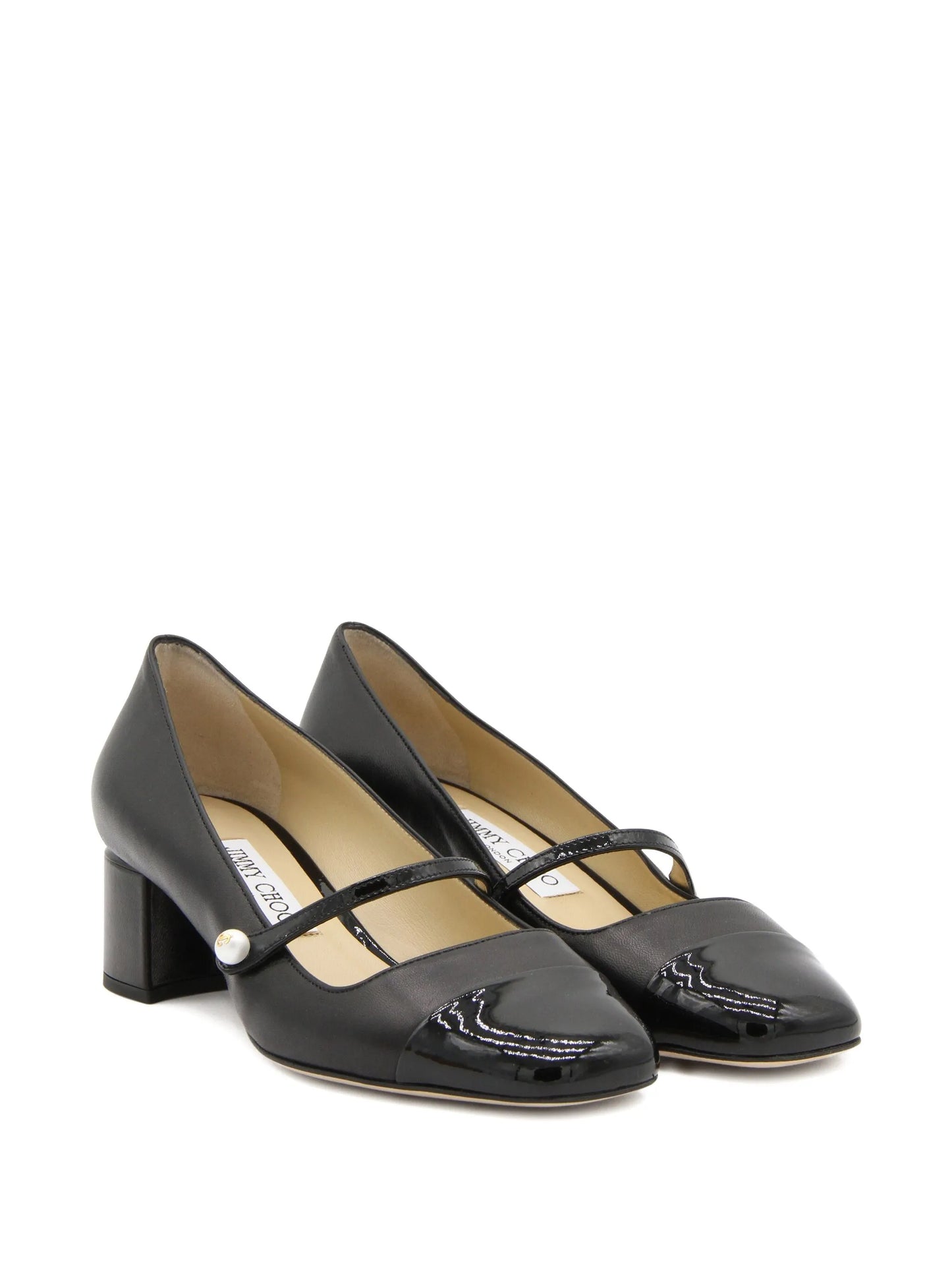 pearl-embellished block-heel pumps