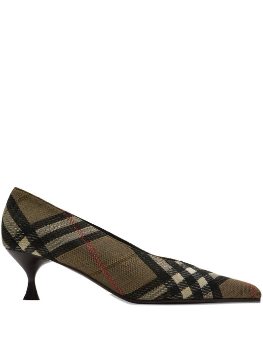 55mm Check Dame pointed-toe pumps