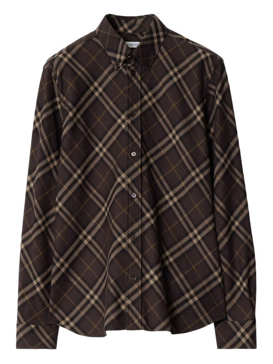 relaxed-fit check cotton shirt