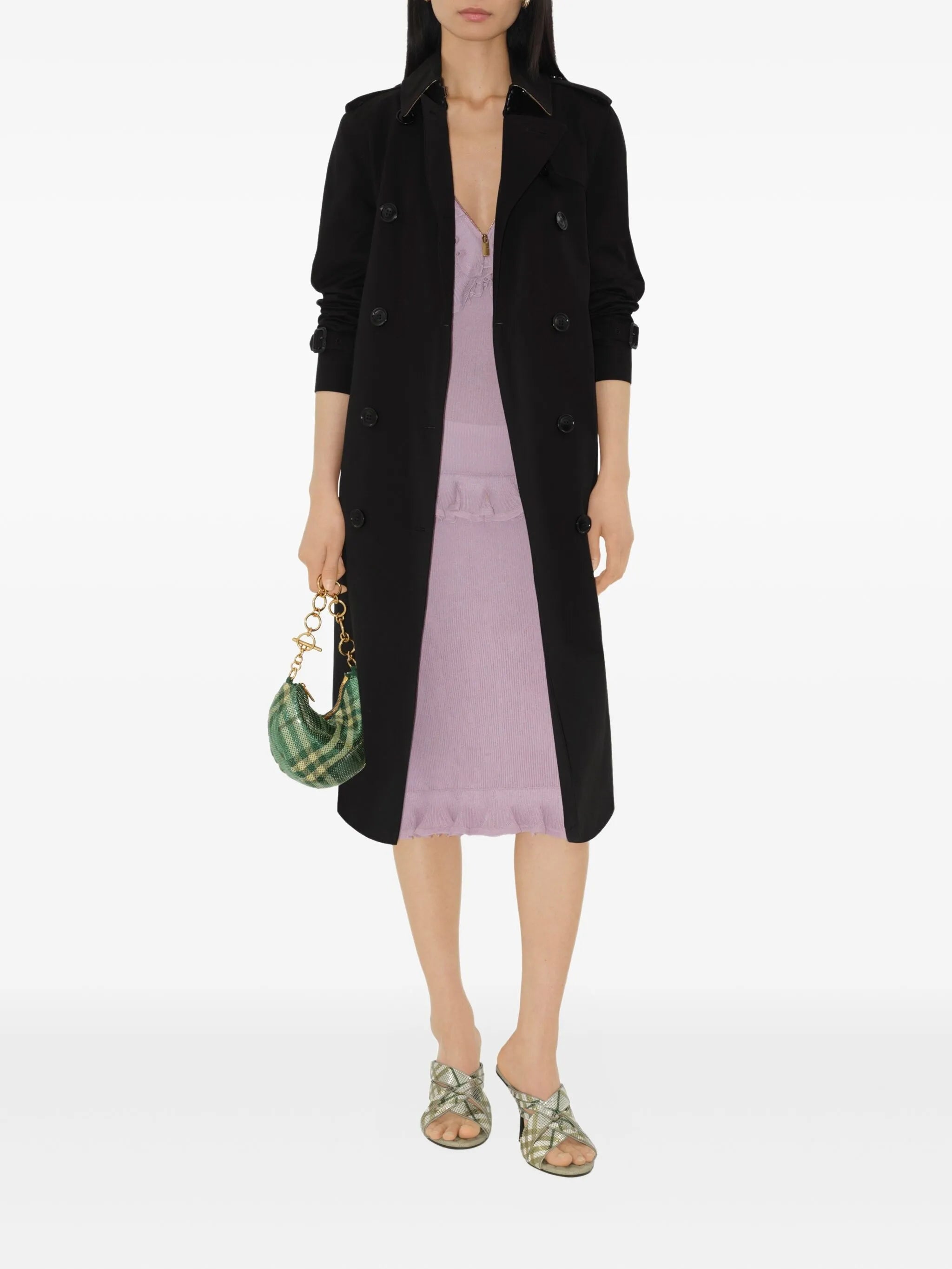 belted double-breasted trench coat