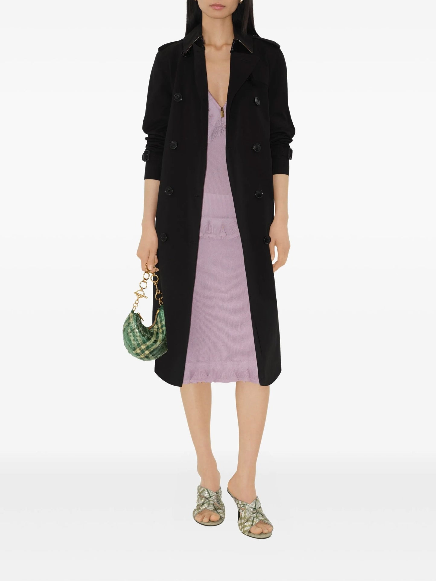belted double-breasted trench coat