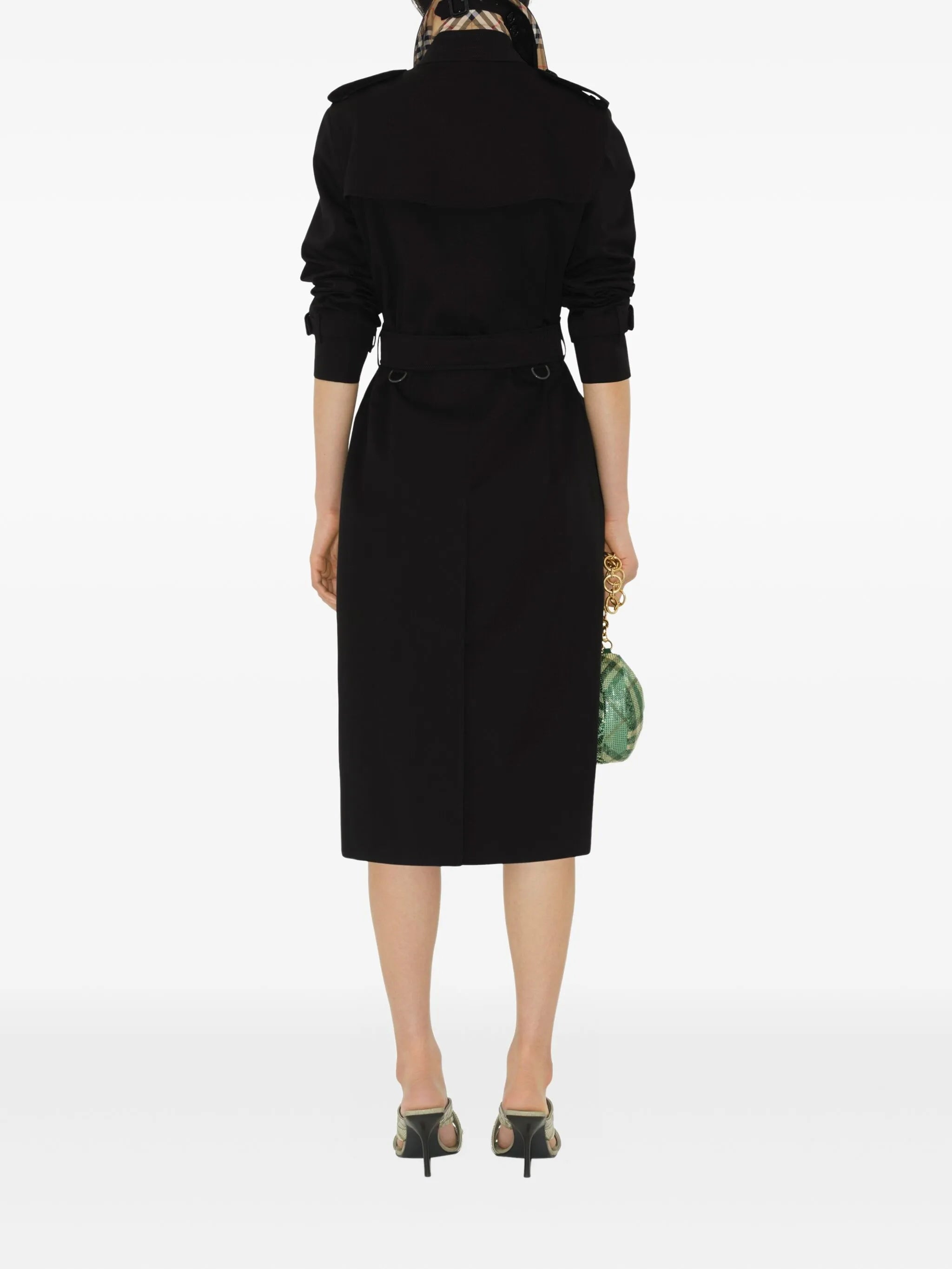belted double-breasted trench coat