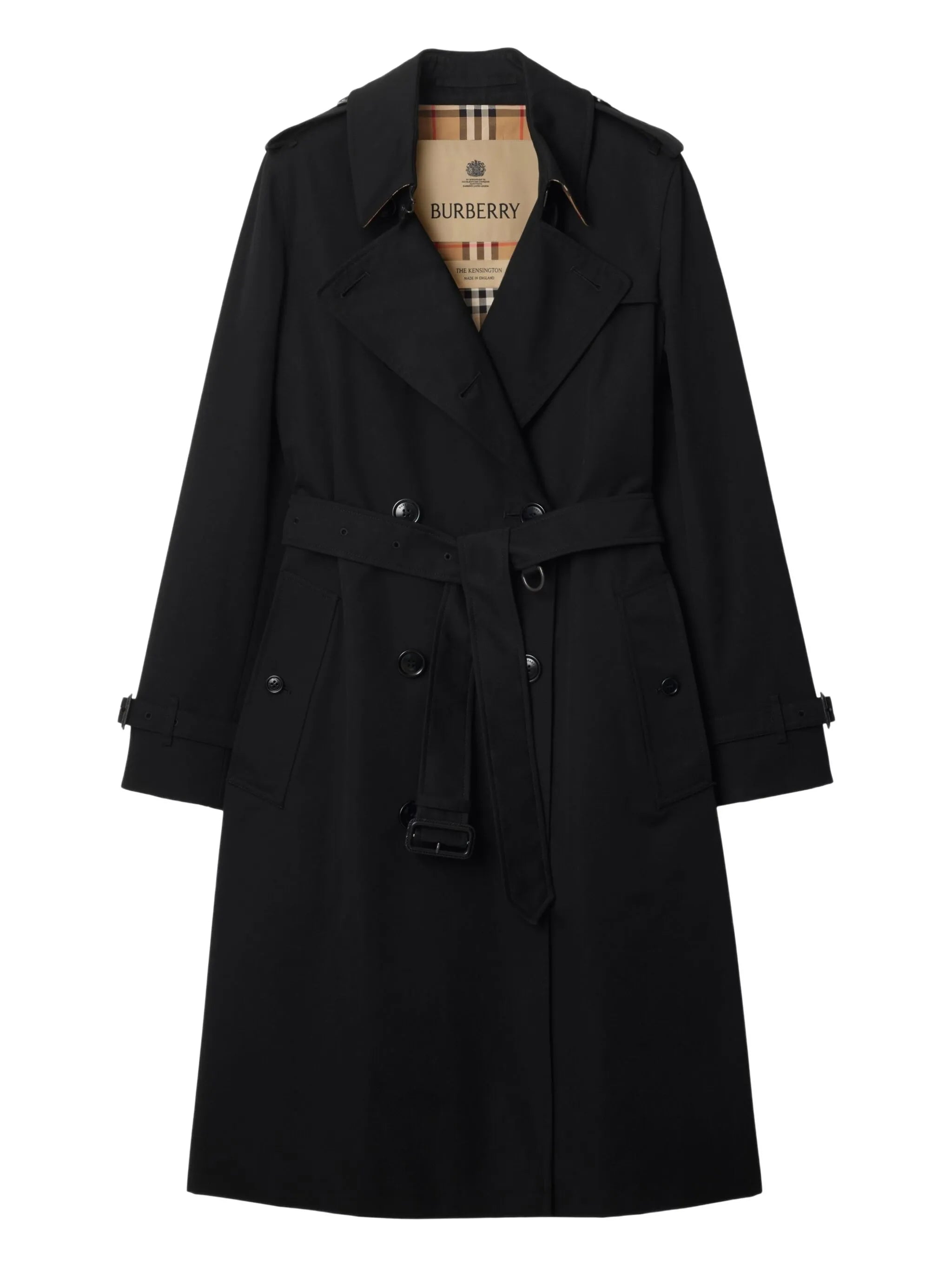 belted double-breasted trench coat