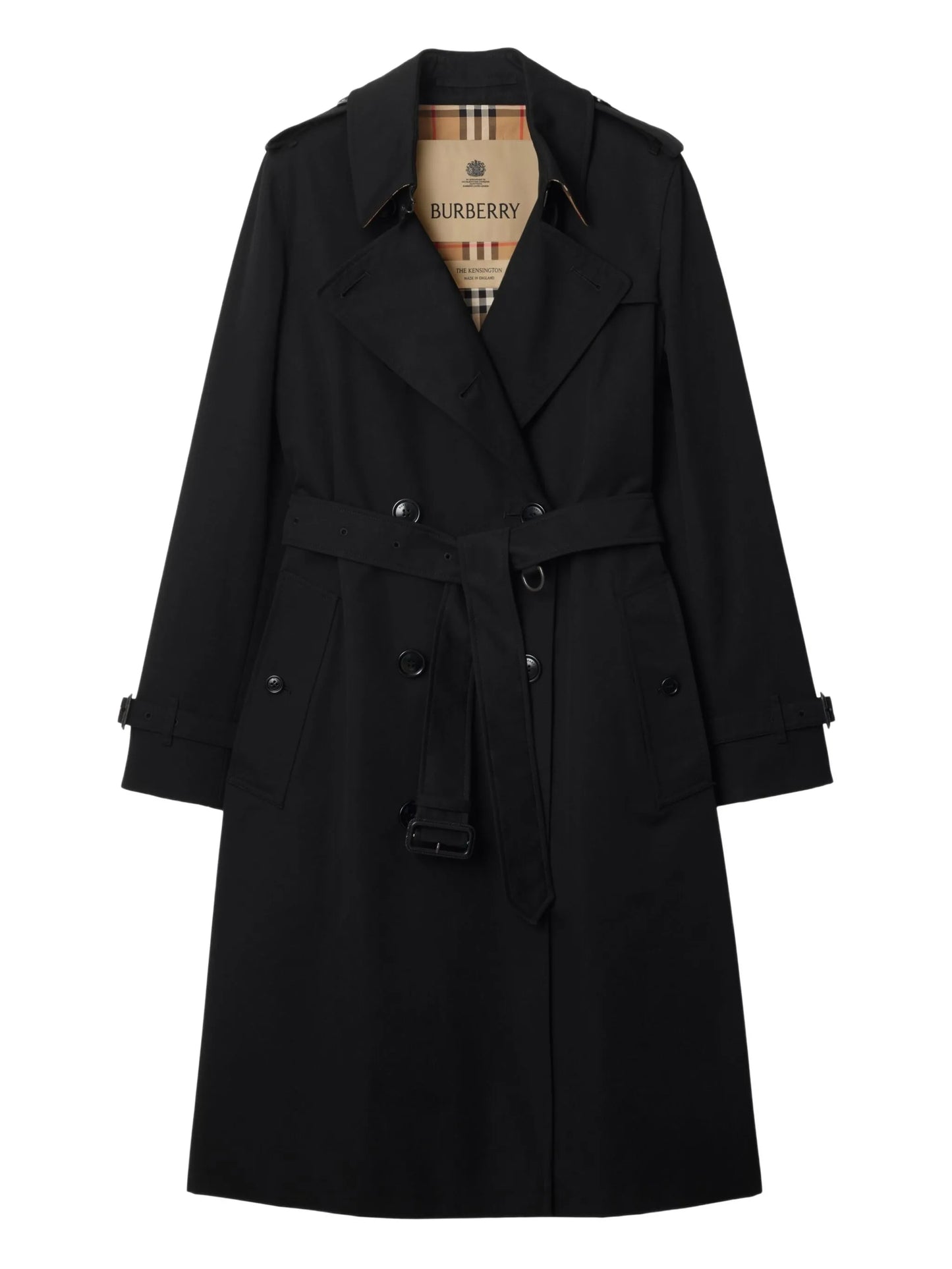 belted double-breasted trench coat