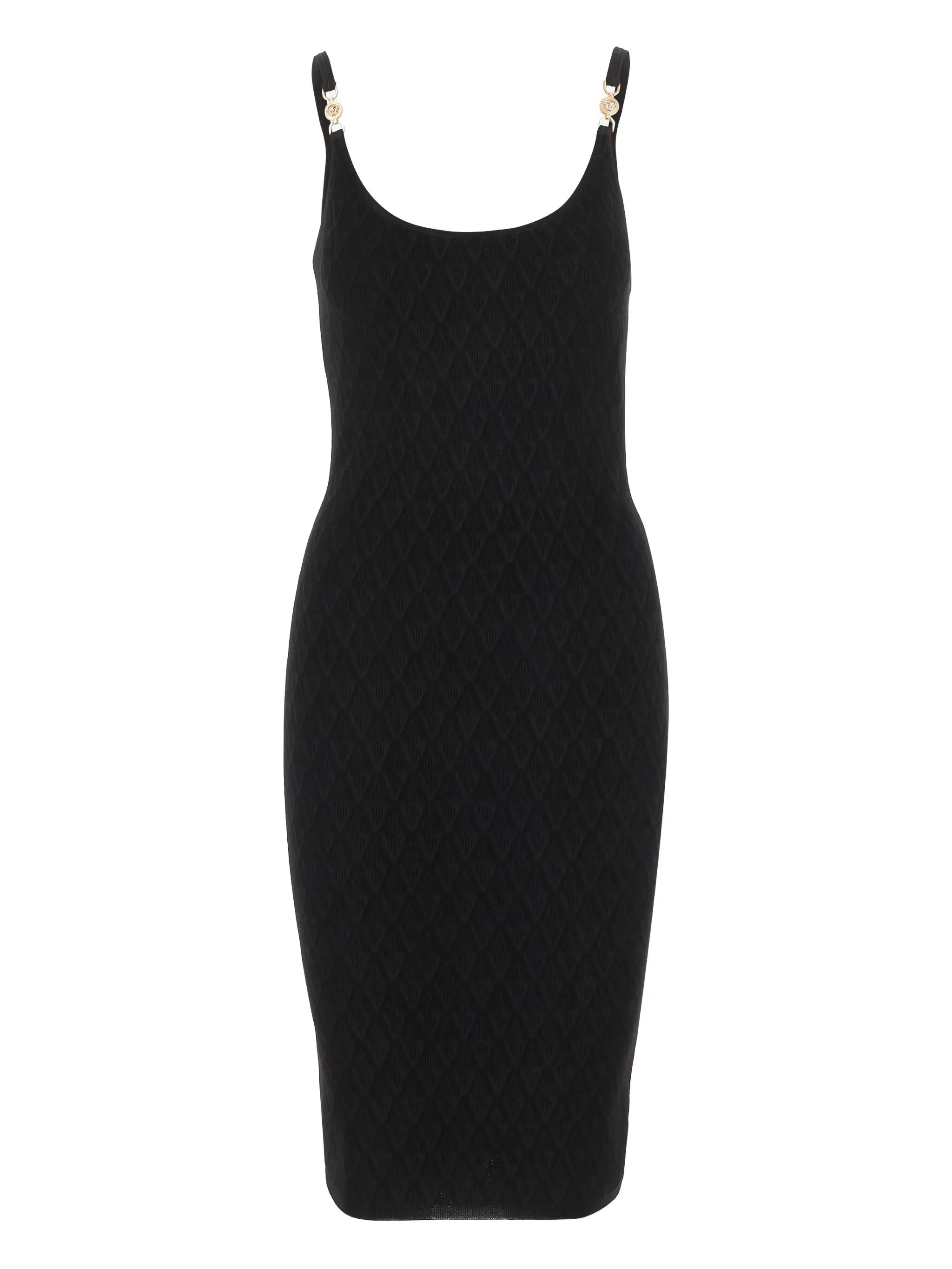 embellished-strap midi dress