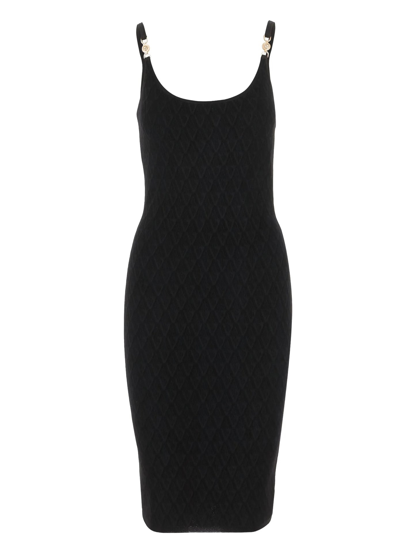 embellished-strap midi dress