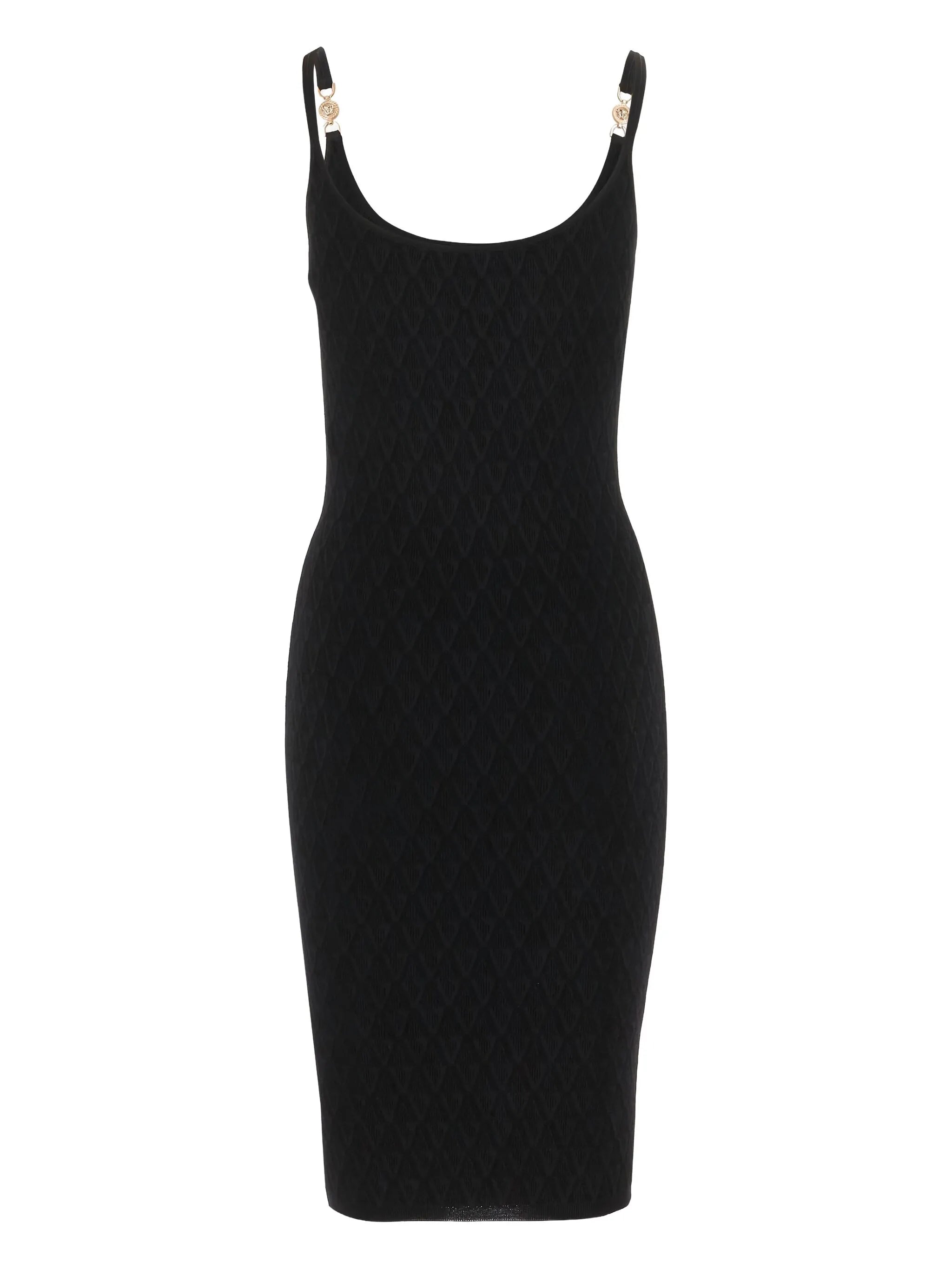 embellished-strap midi dress