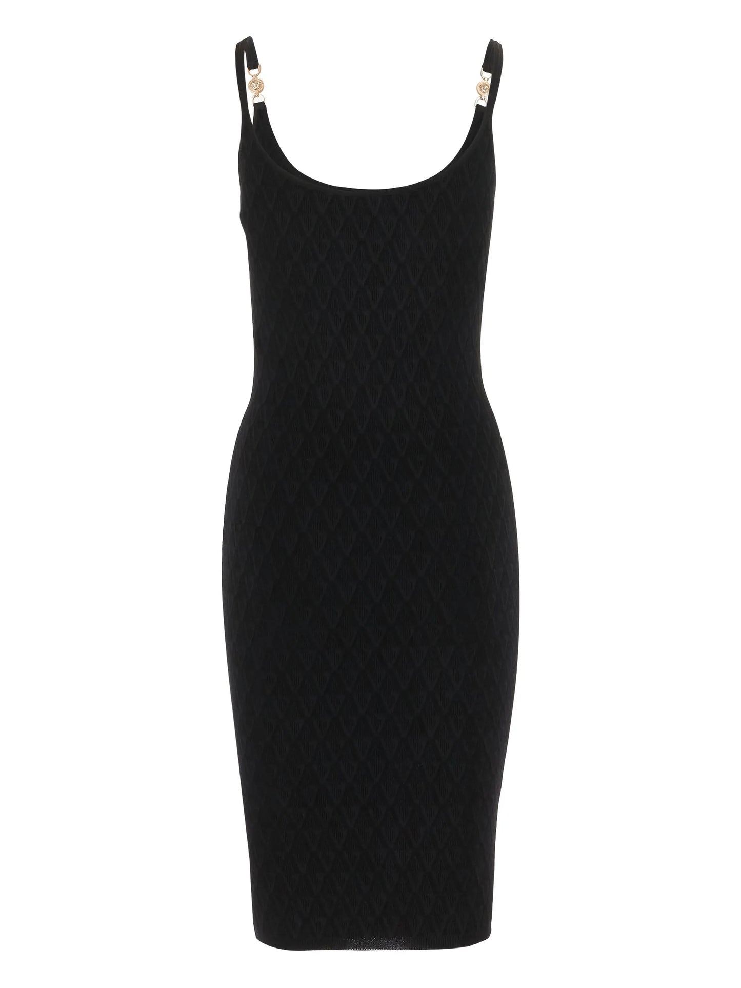 embellished-strap midi dress