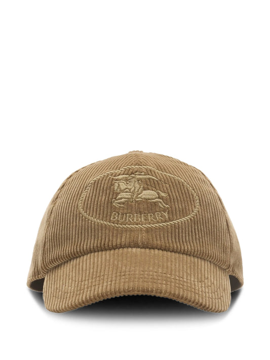 Knight-stamp corduroy baseball cap
