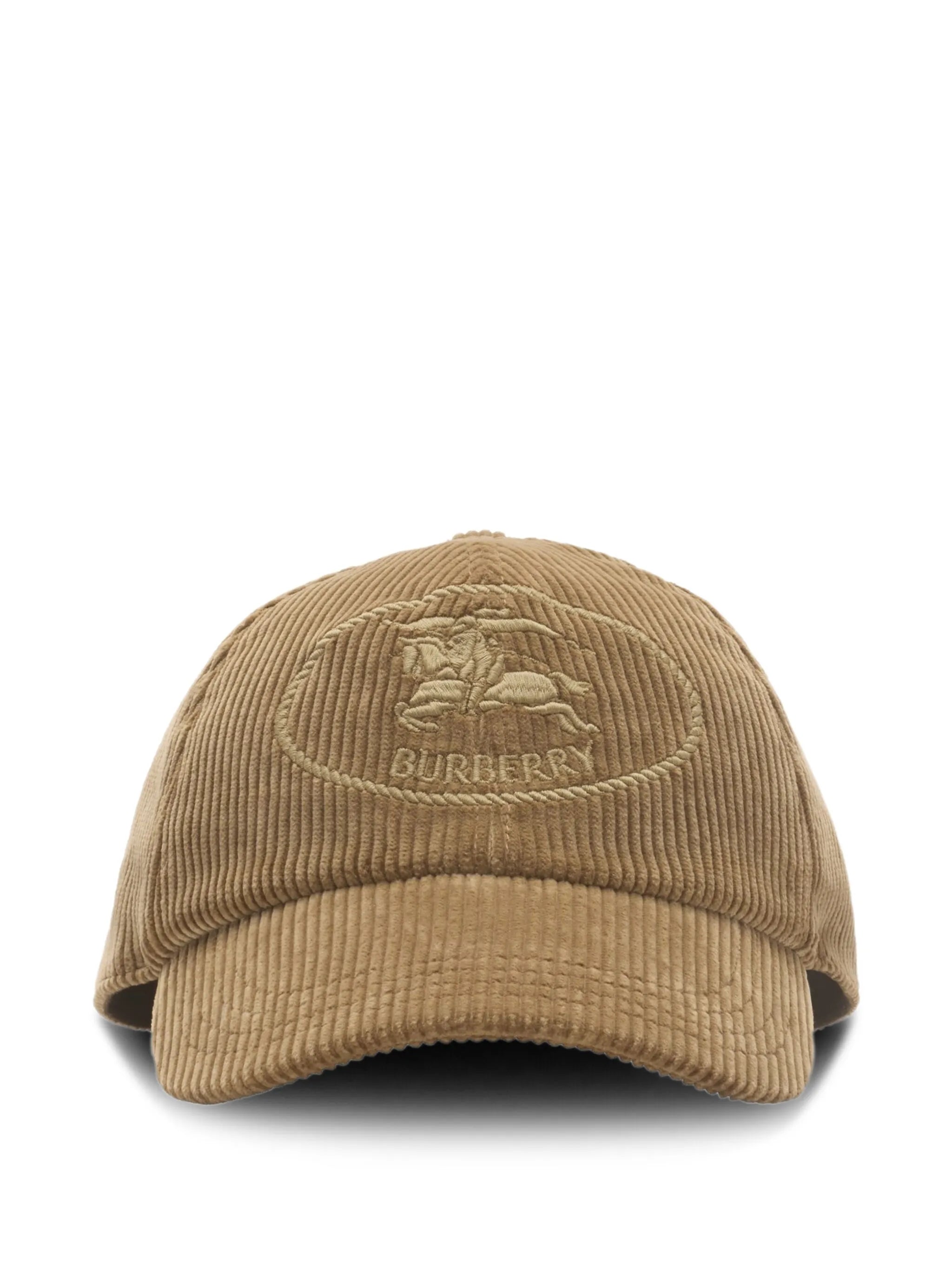 Knight-stamp corduroy baseball cap