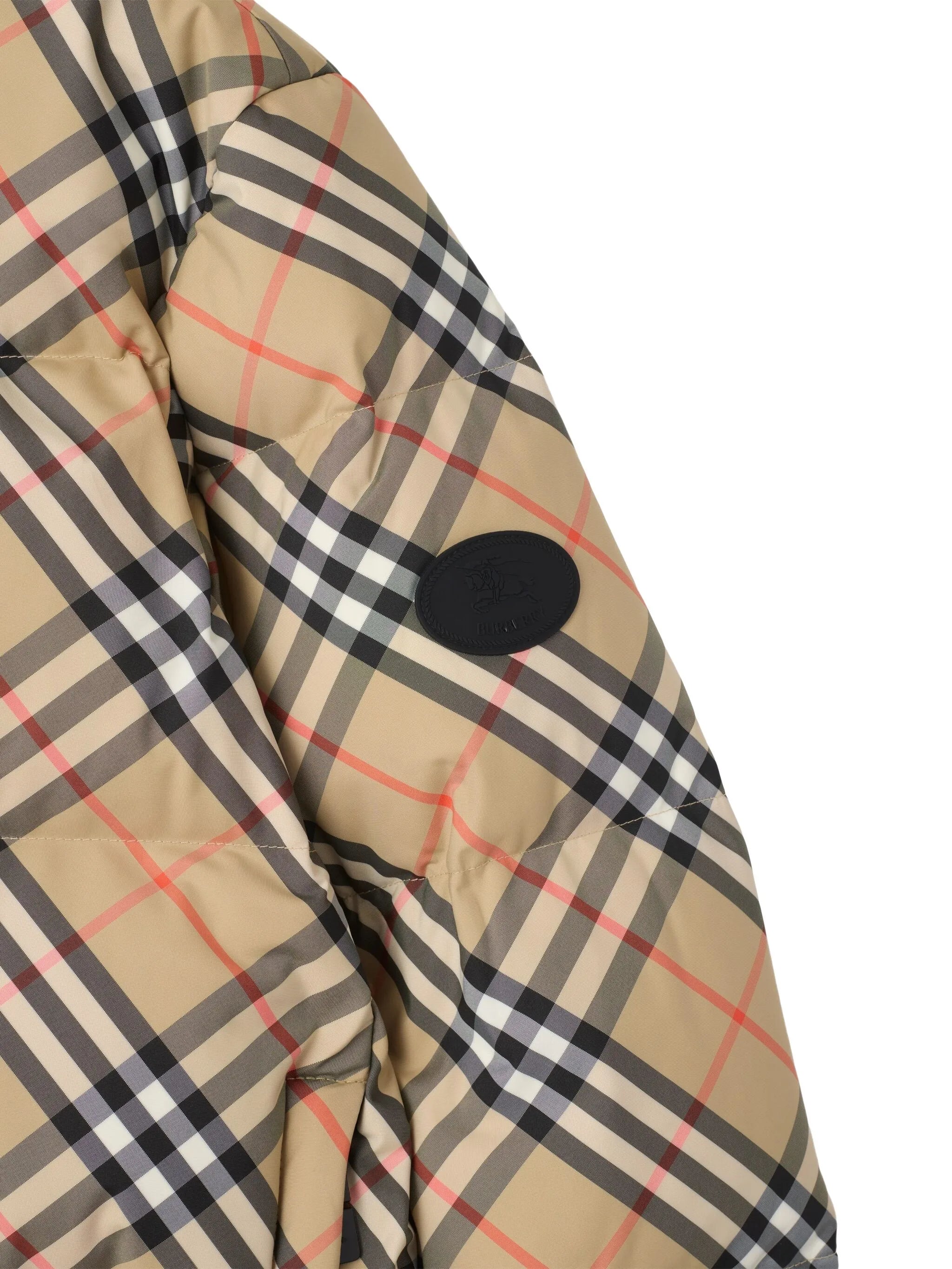 Vintage Check-pattern puffer jacket