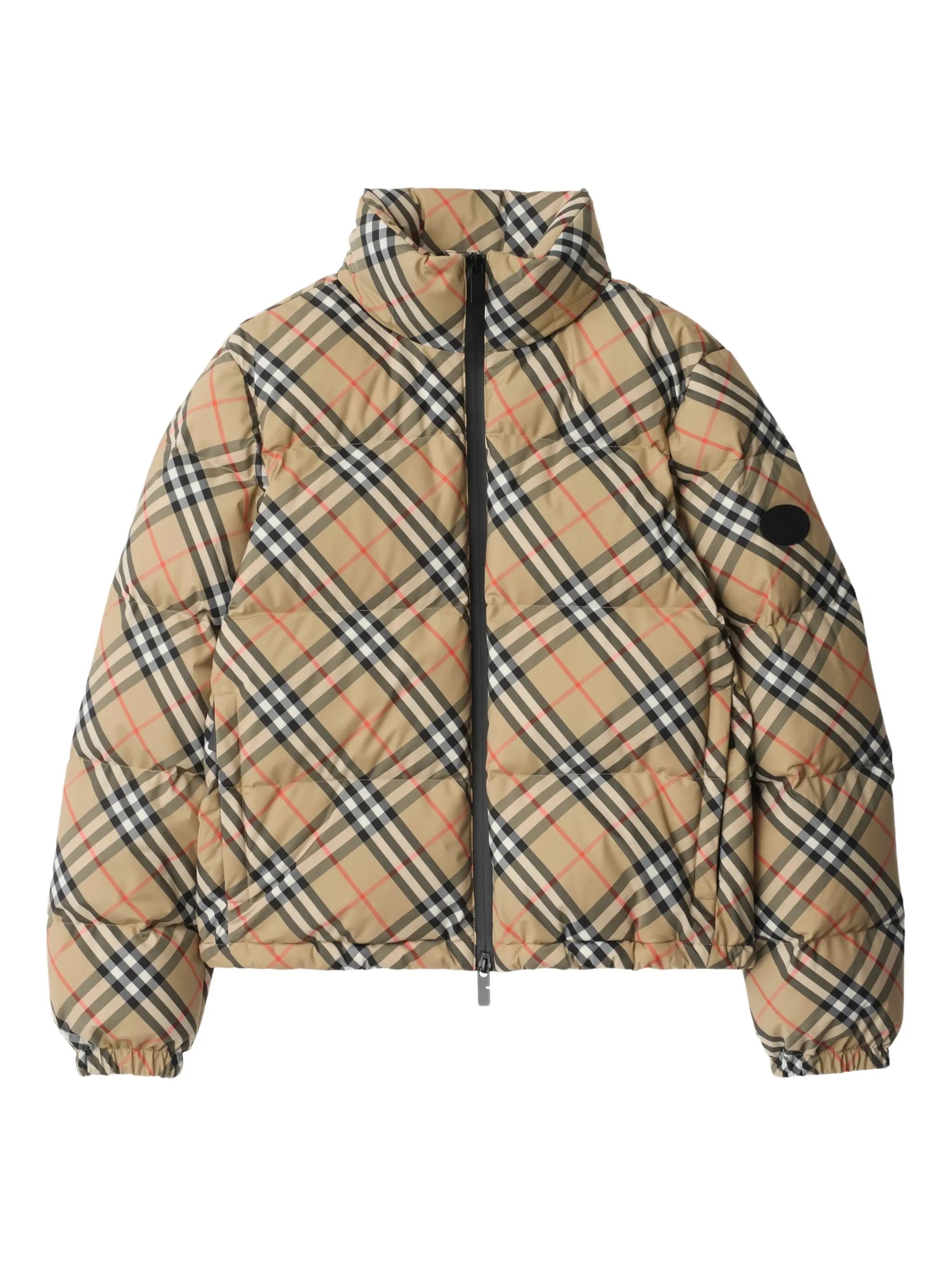 Vintage Check-pattern puffer jacket