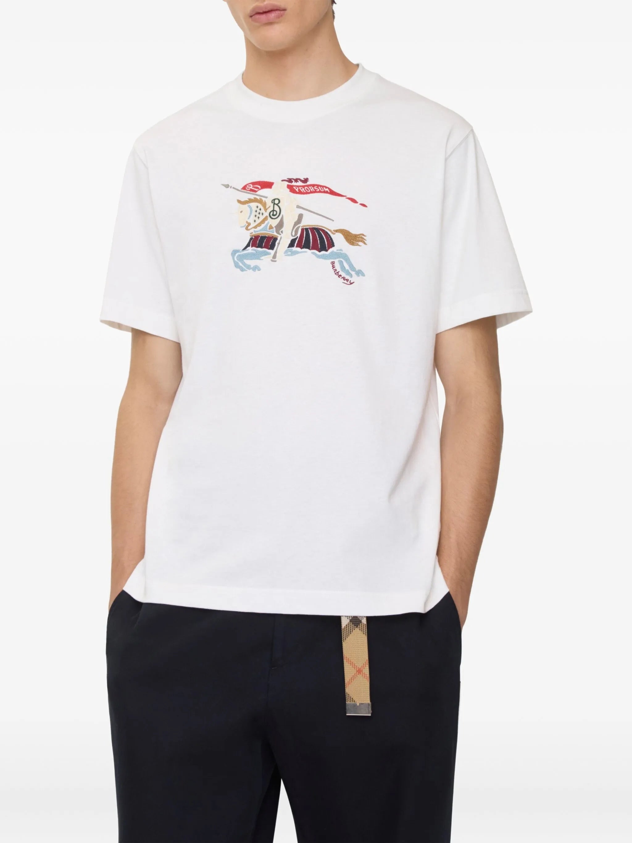 Equestrian Knight-embroidered T-shirt