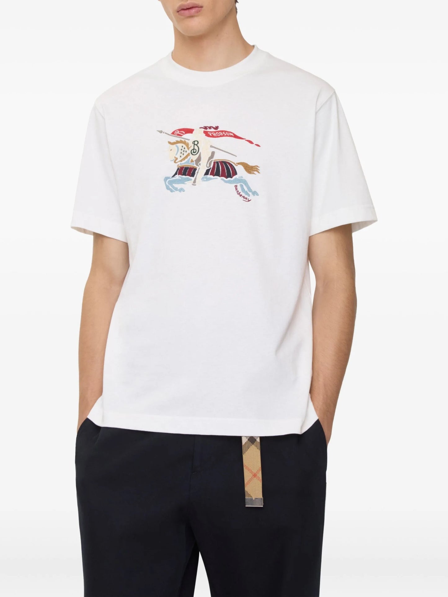 Equestrian Knight-embroidered T-shirt