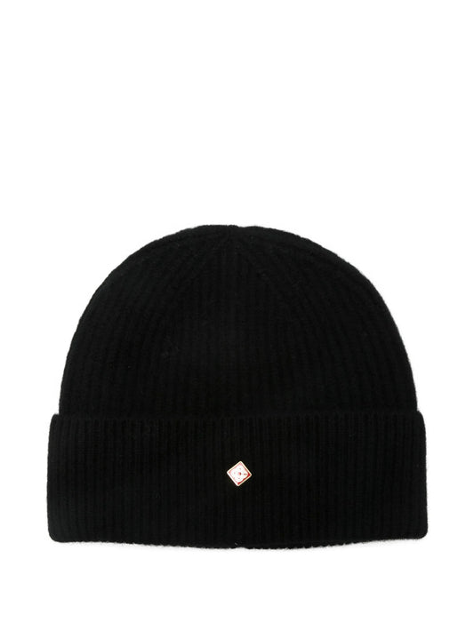 ribbed logo beanie