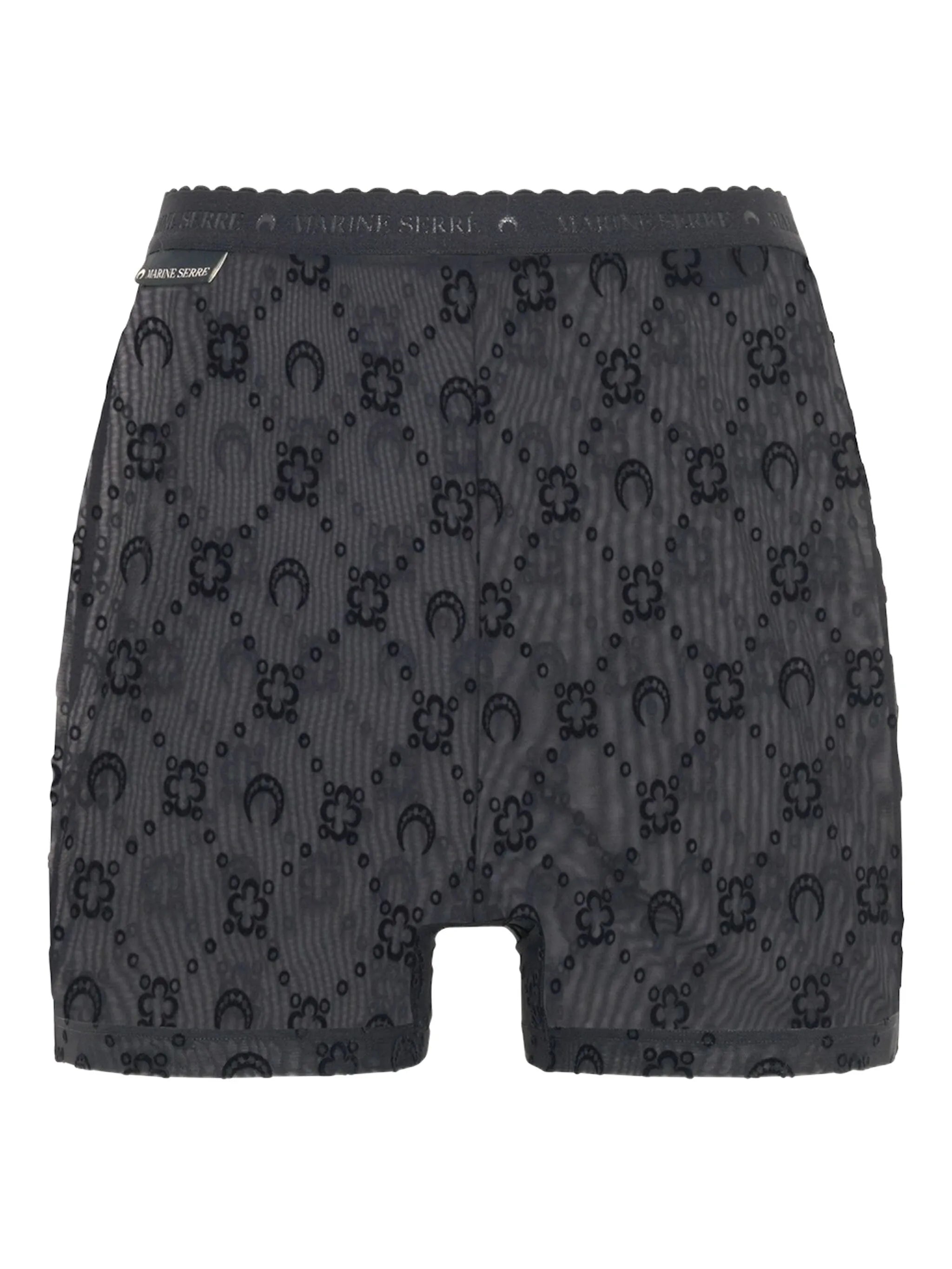 flock-print mesh shorts