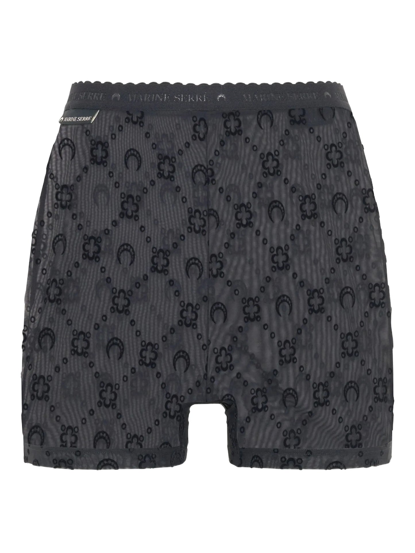 flock-print mesh shorts