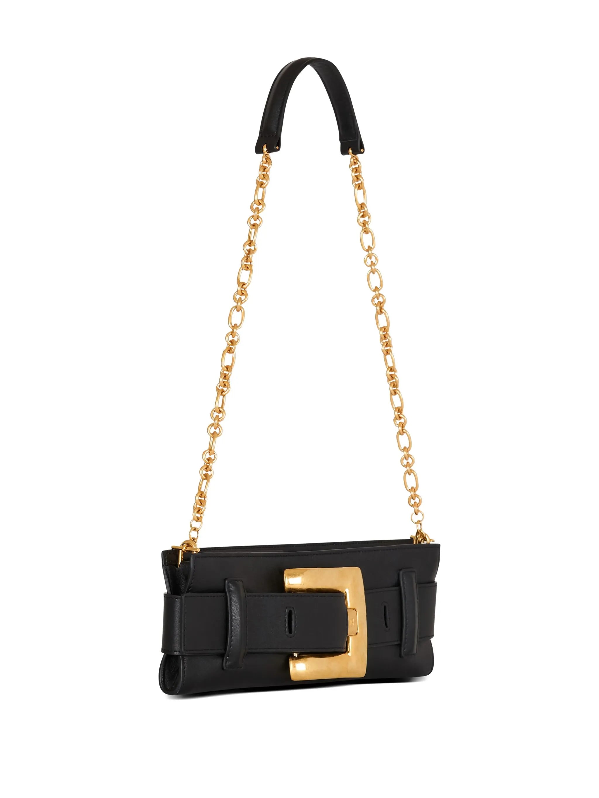 Anthem buckle-detail calfskin-leather clutch