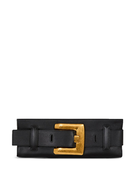 Anthem buckle-detail calfskin-leather clutch
