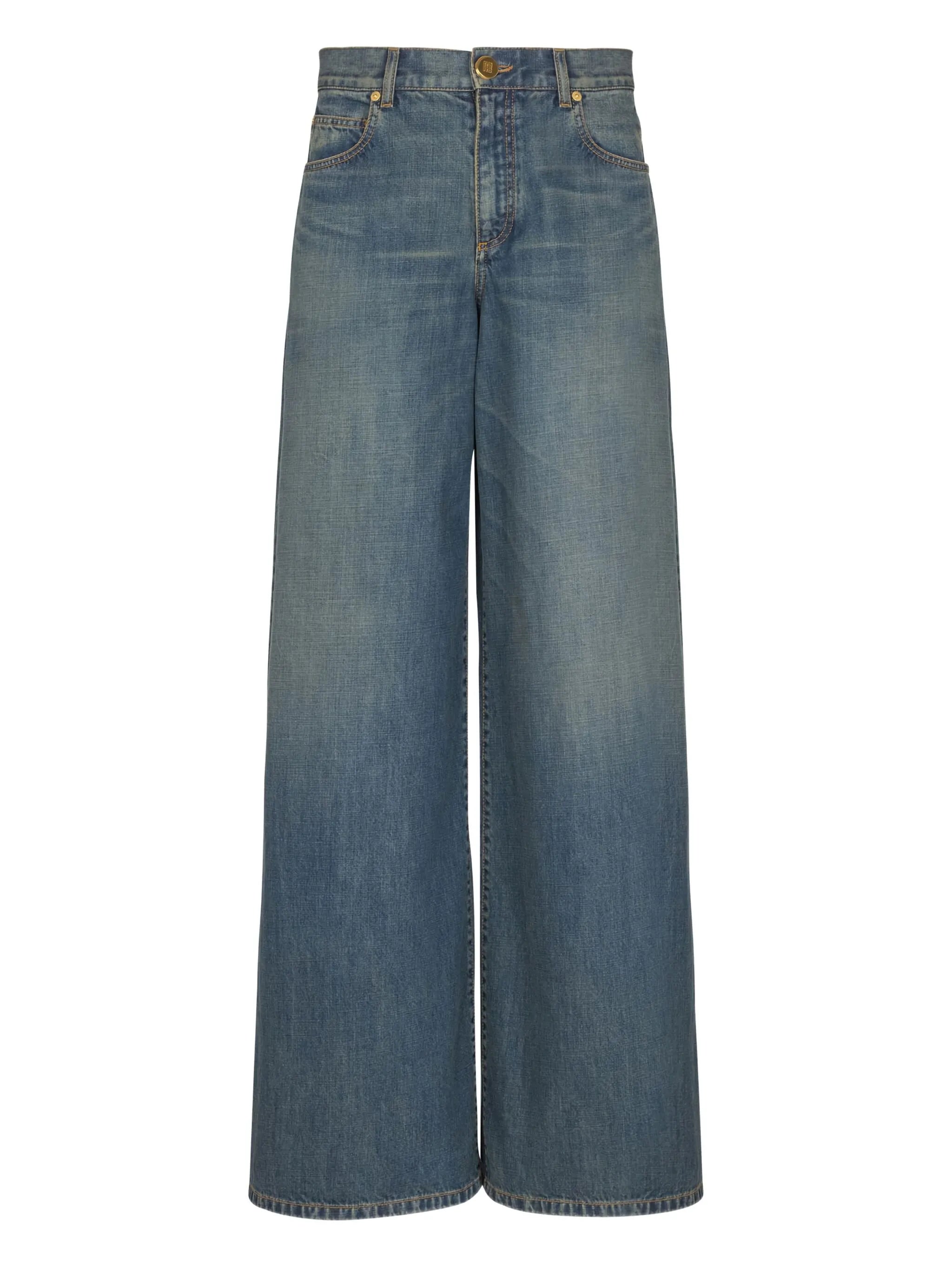 faded wide-leg jeans