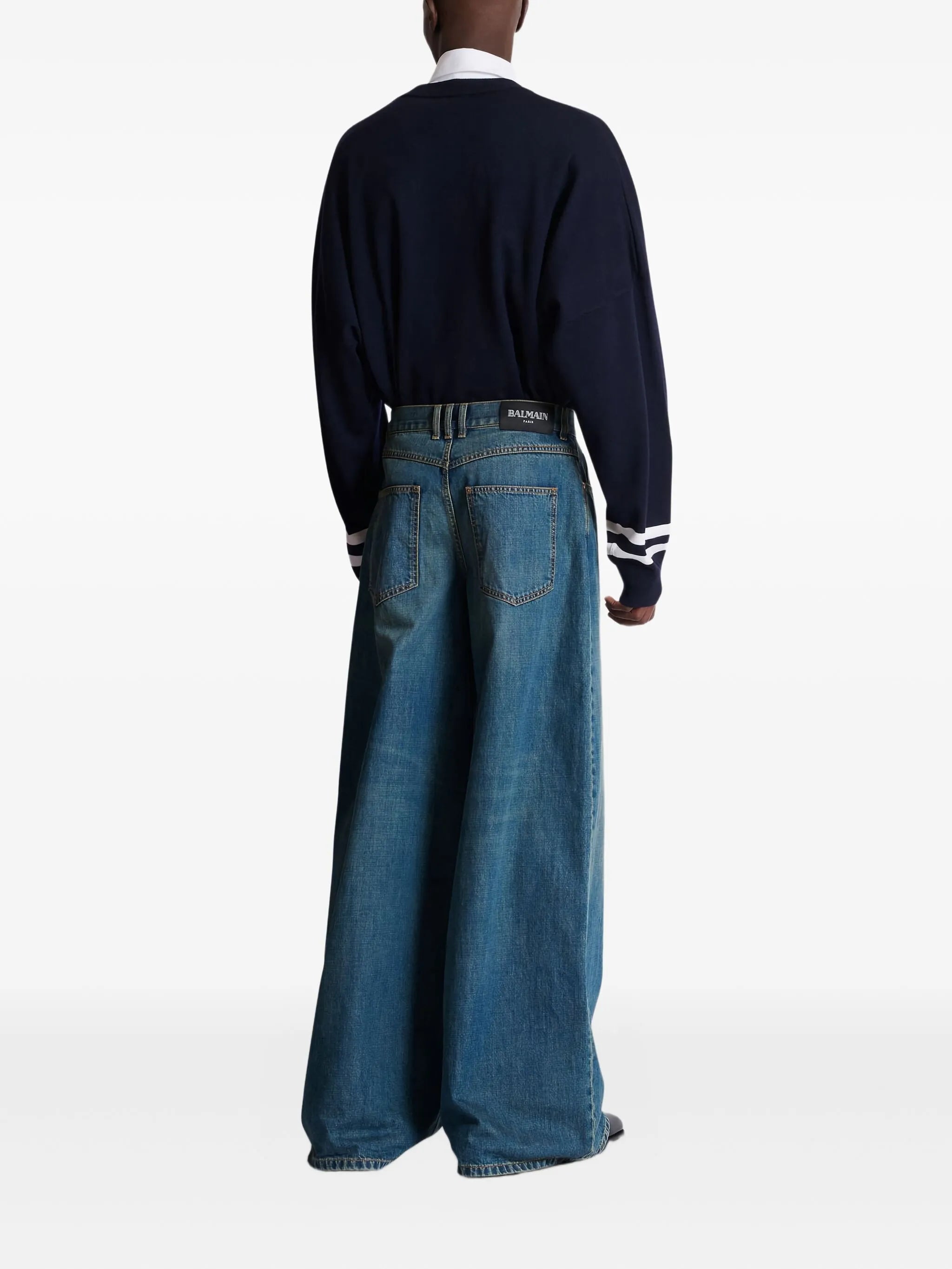 faded wide-leg jeans