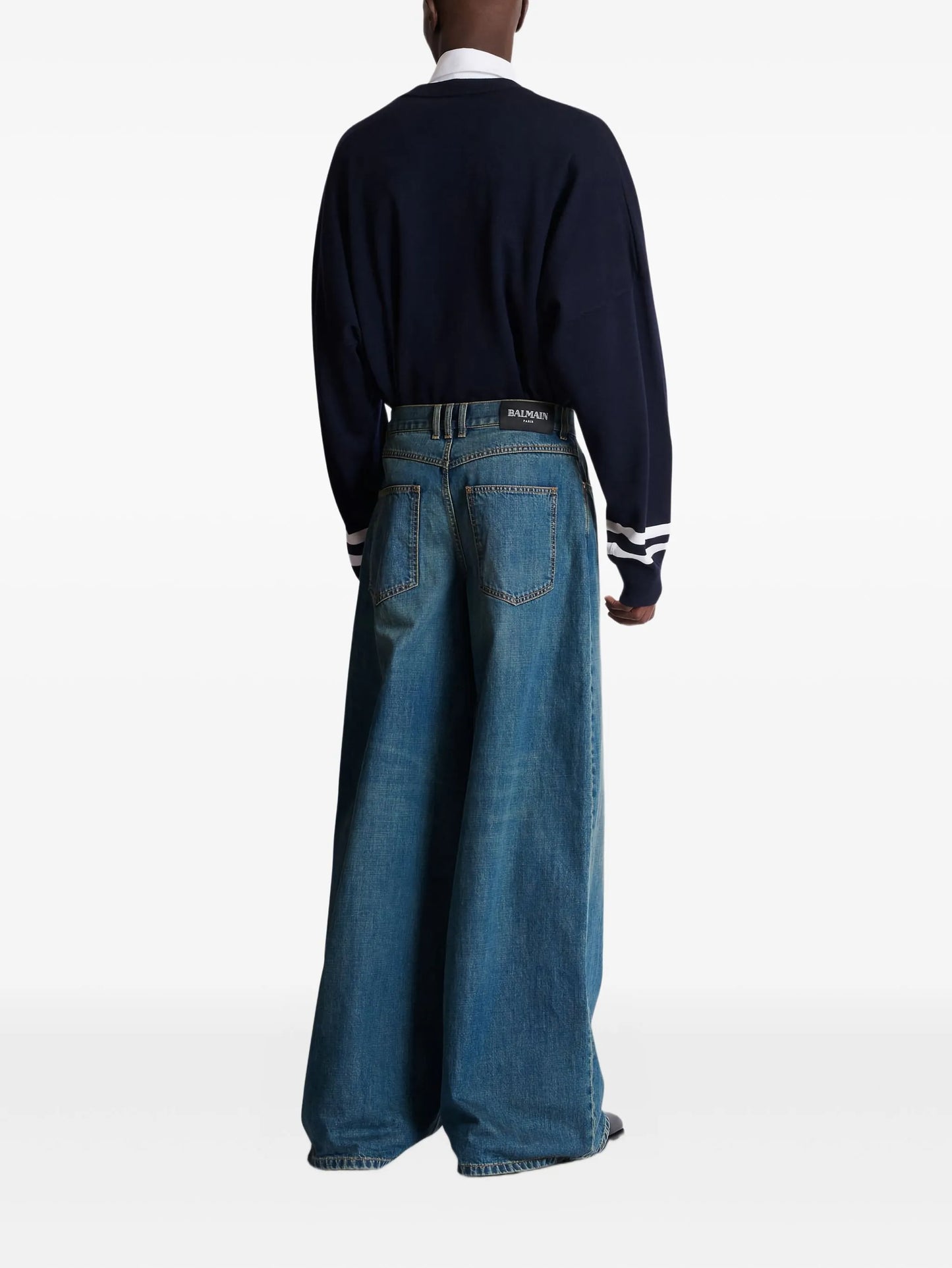 faded wide-leg jeans