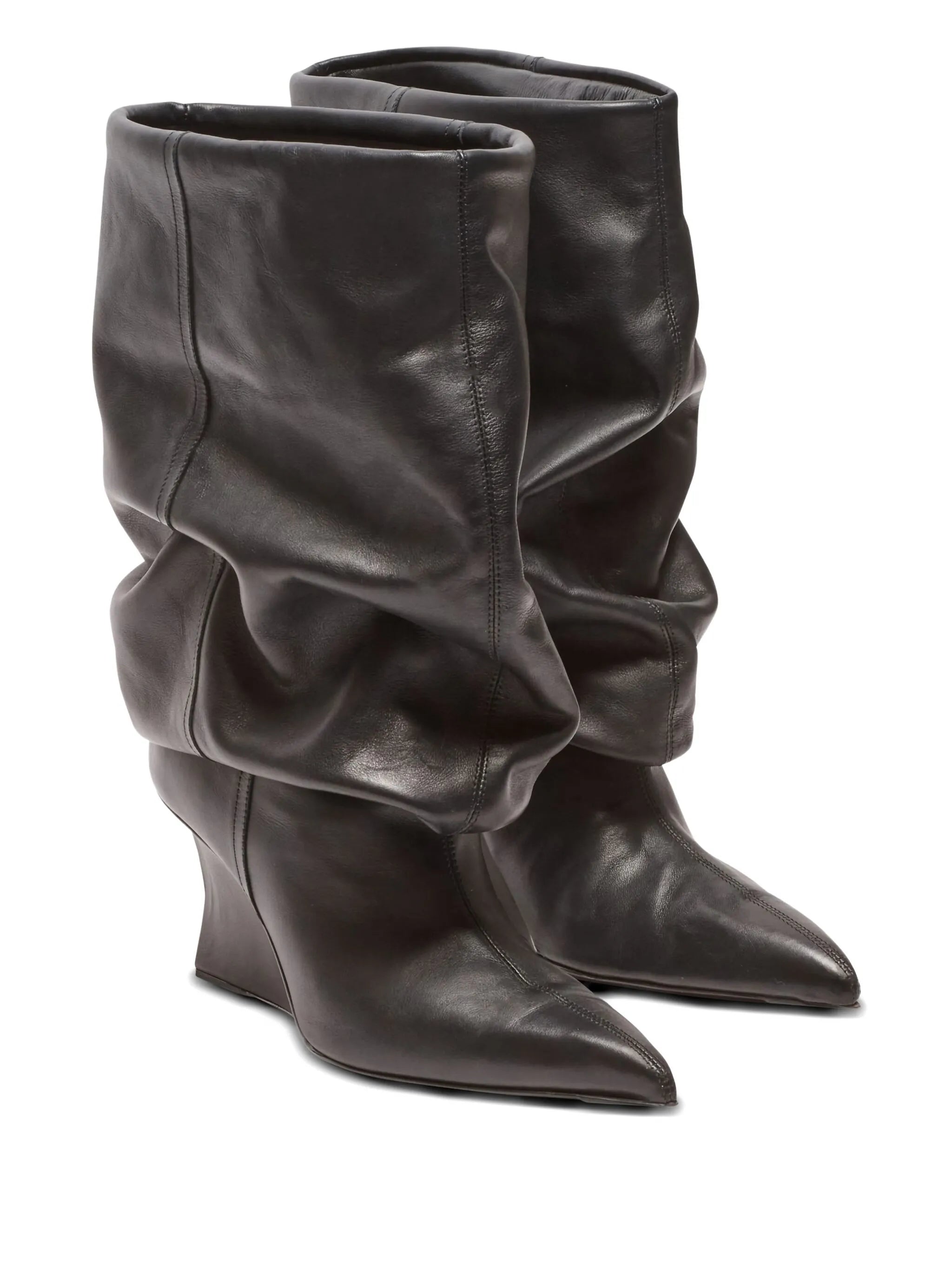 75mm slouchy wedge ankle boots