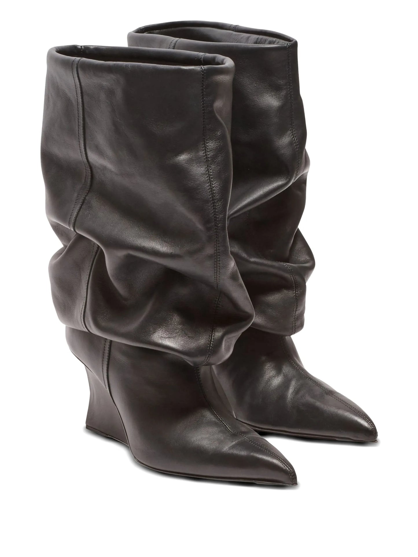 75mm slouchy wedge ankle boots