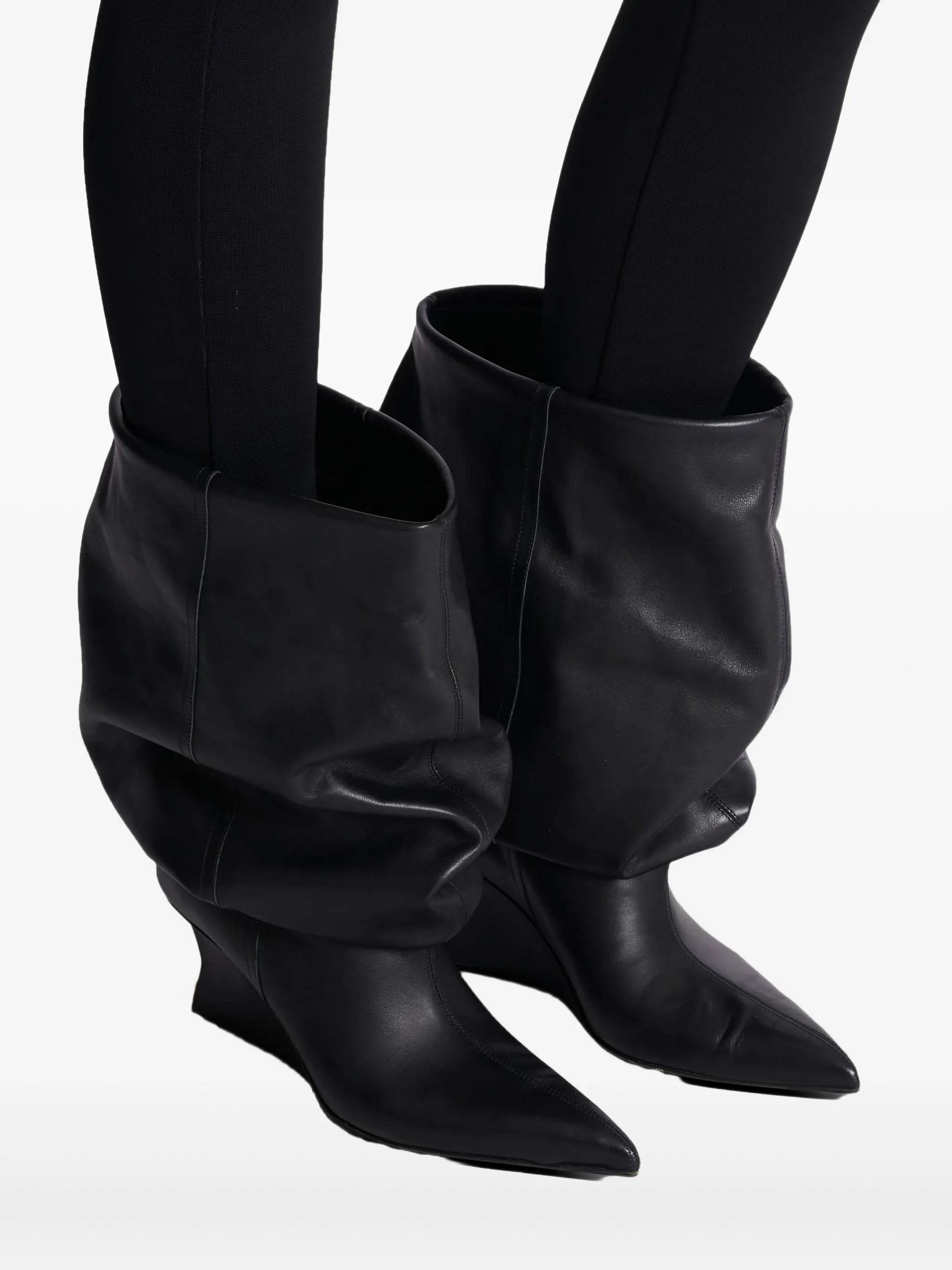 75mm slouchy wedge ankle boots