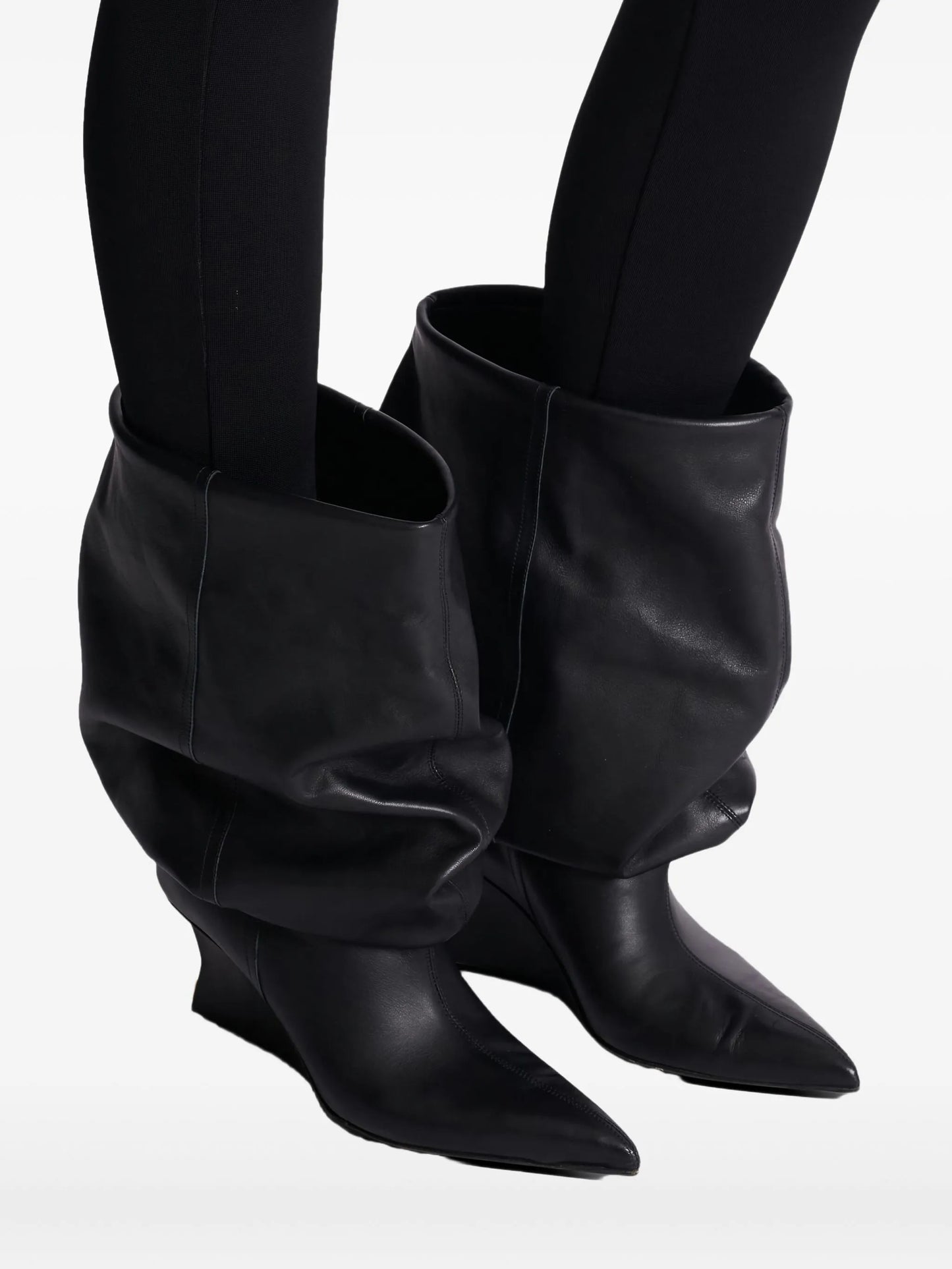 75mm slouchy wedge ankle boots