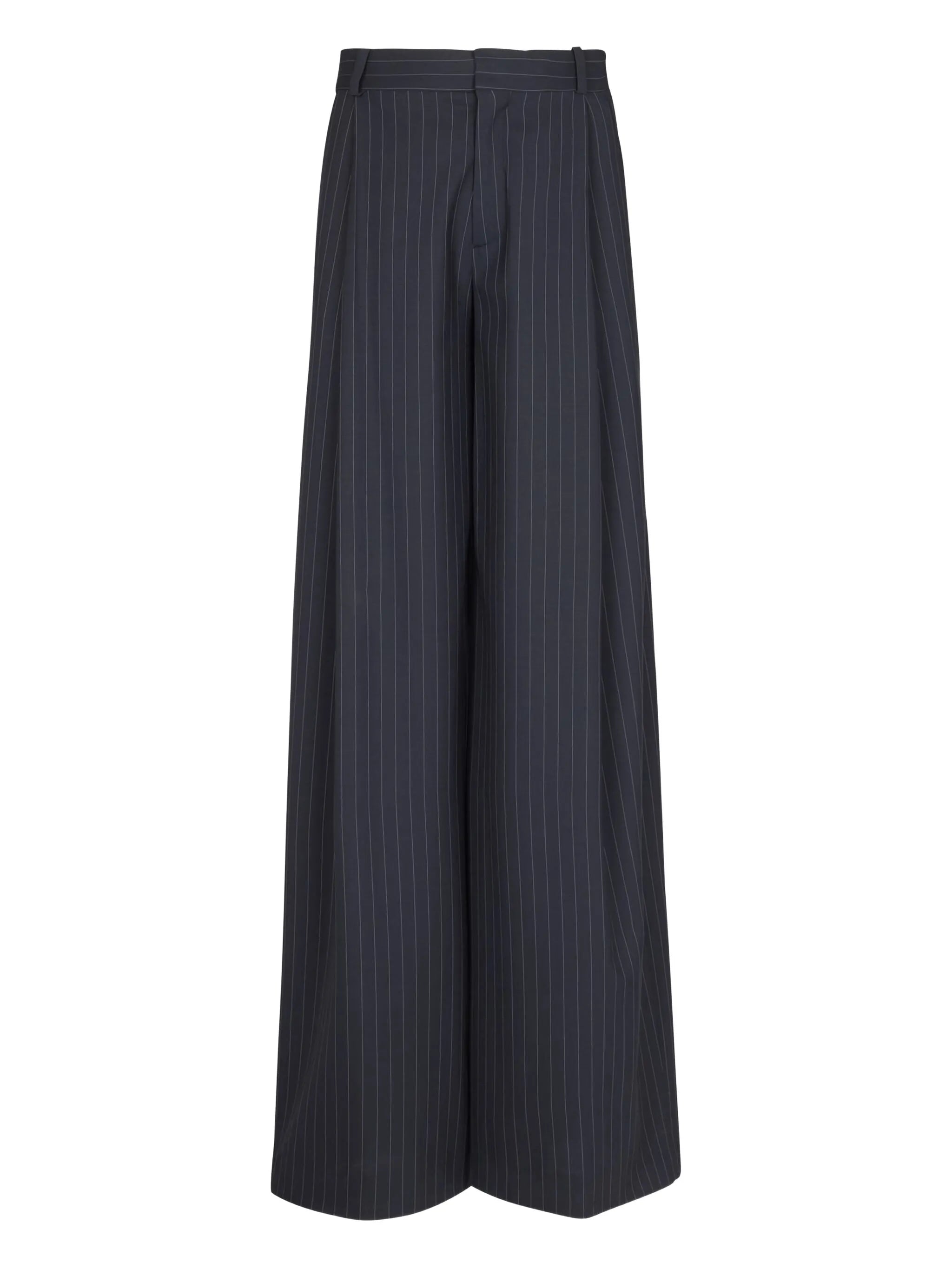 pinstripe-pattern pleated trousers