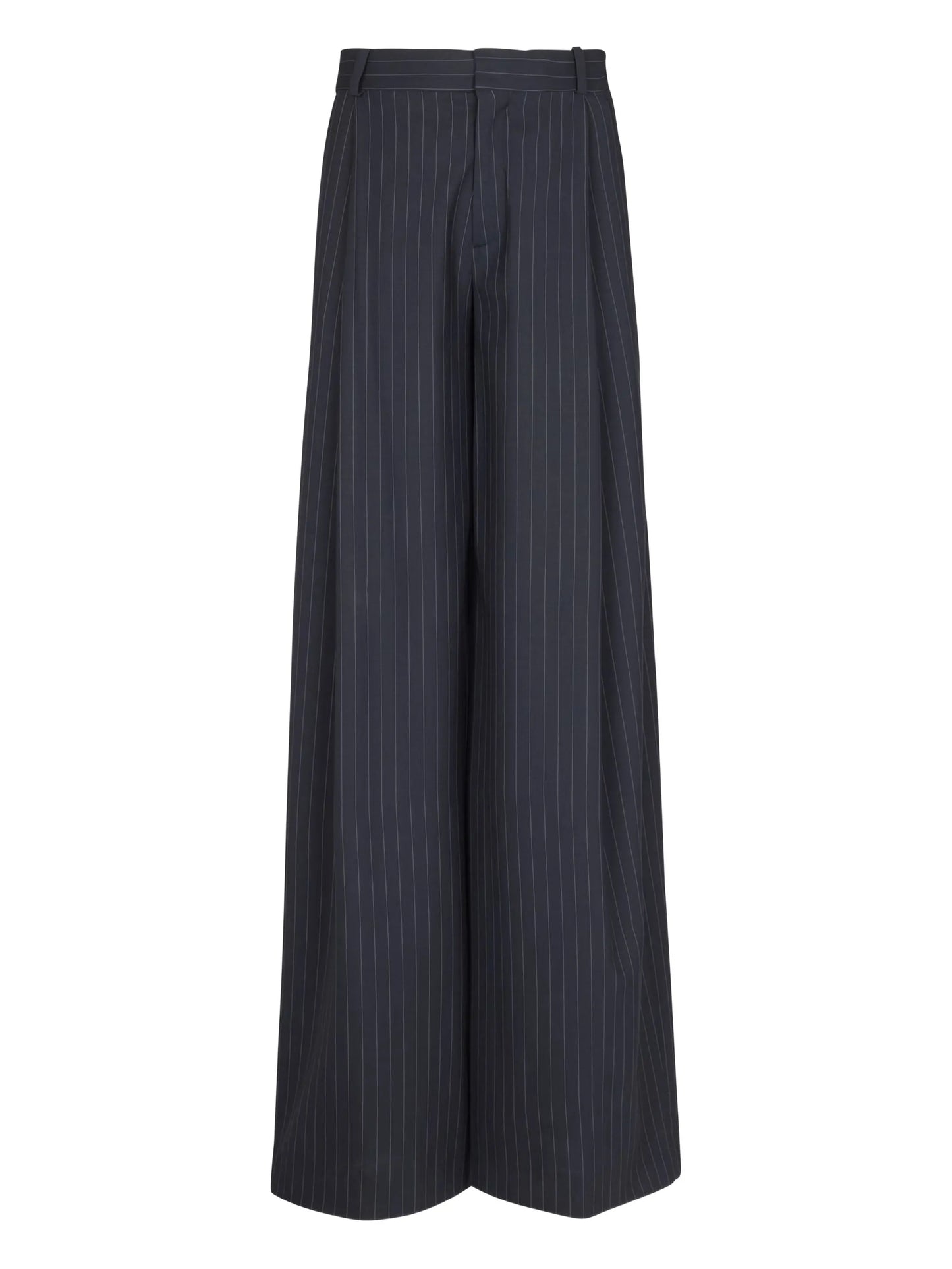 pinstripe-pattern pleated trousers