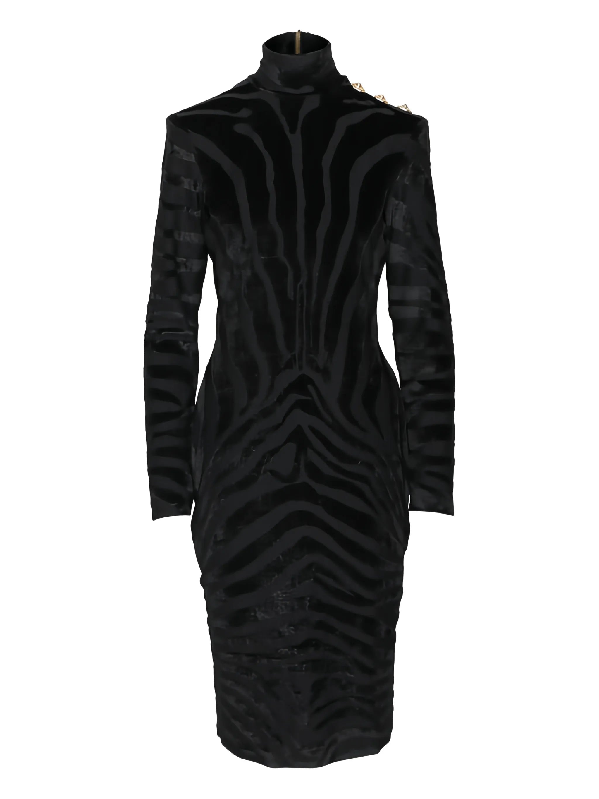 zebra-pattern midi dress
