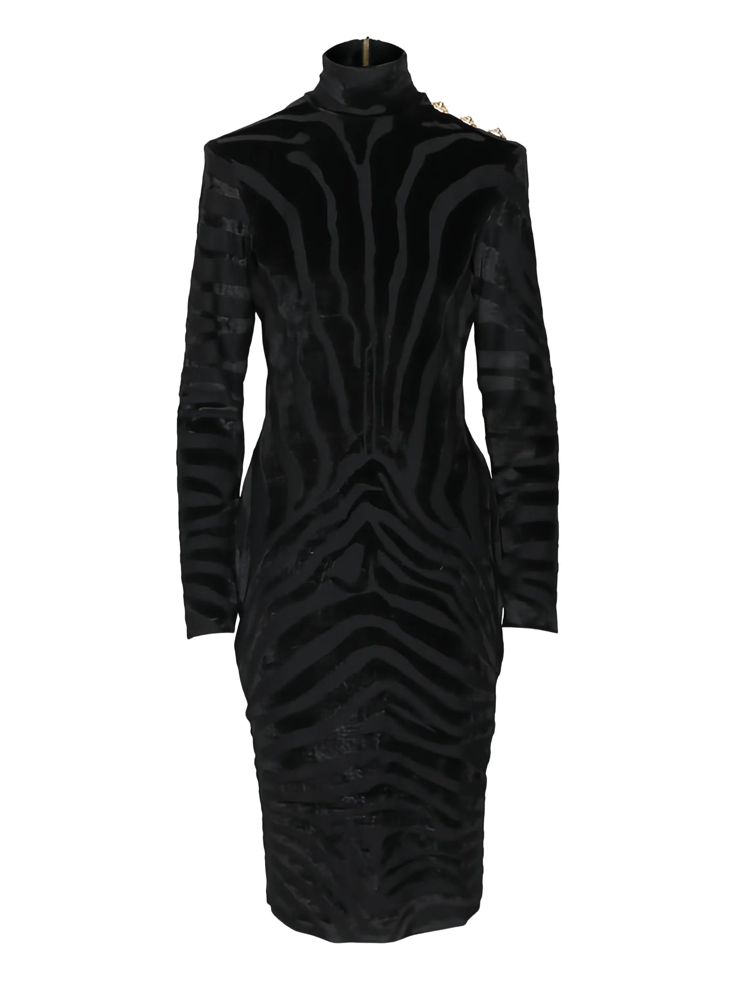 zebra-pattern midi dress