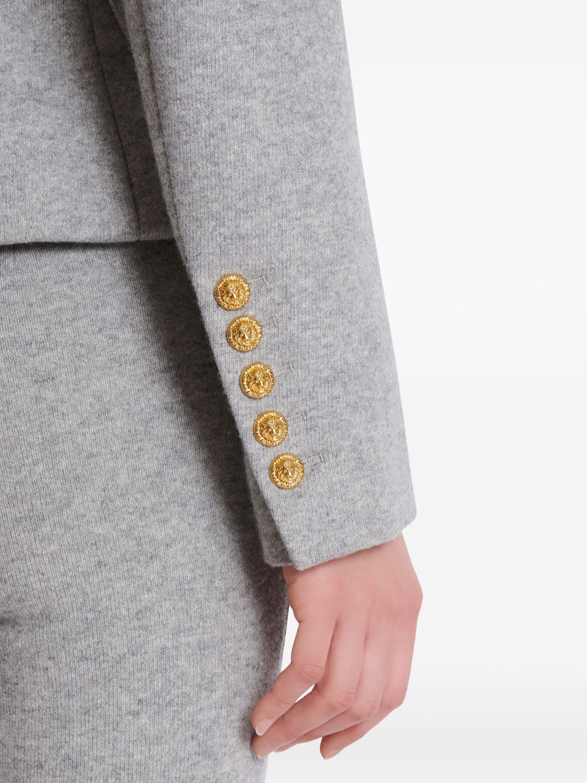 six-button cotton knit jacket