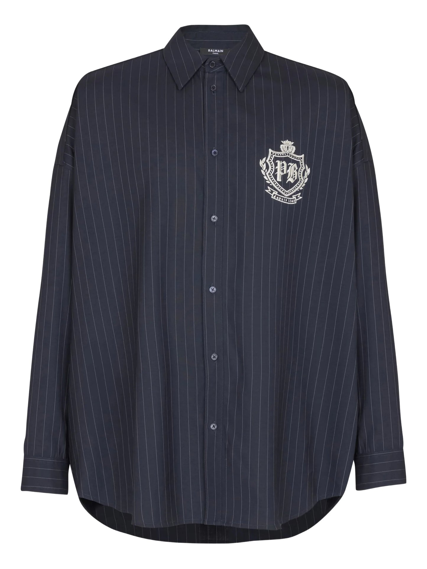 pinstripe emblem shirt