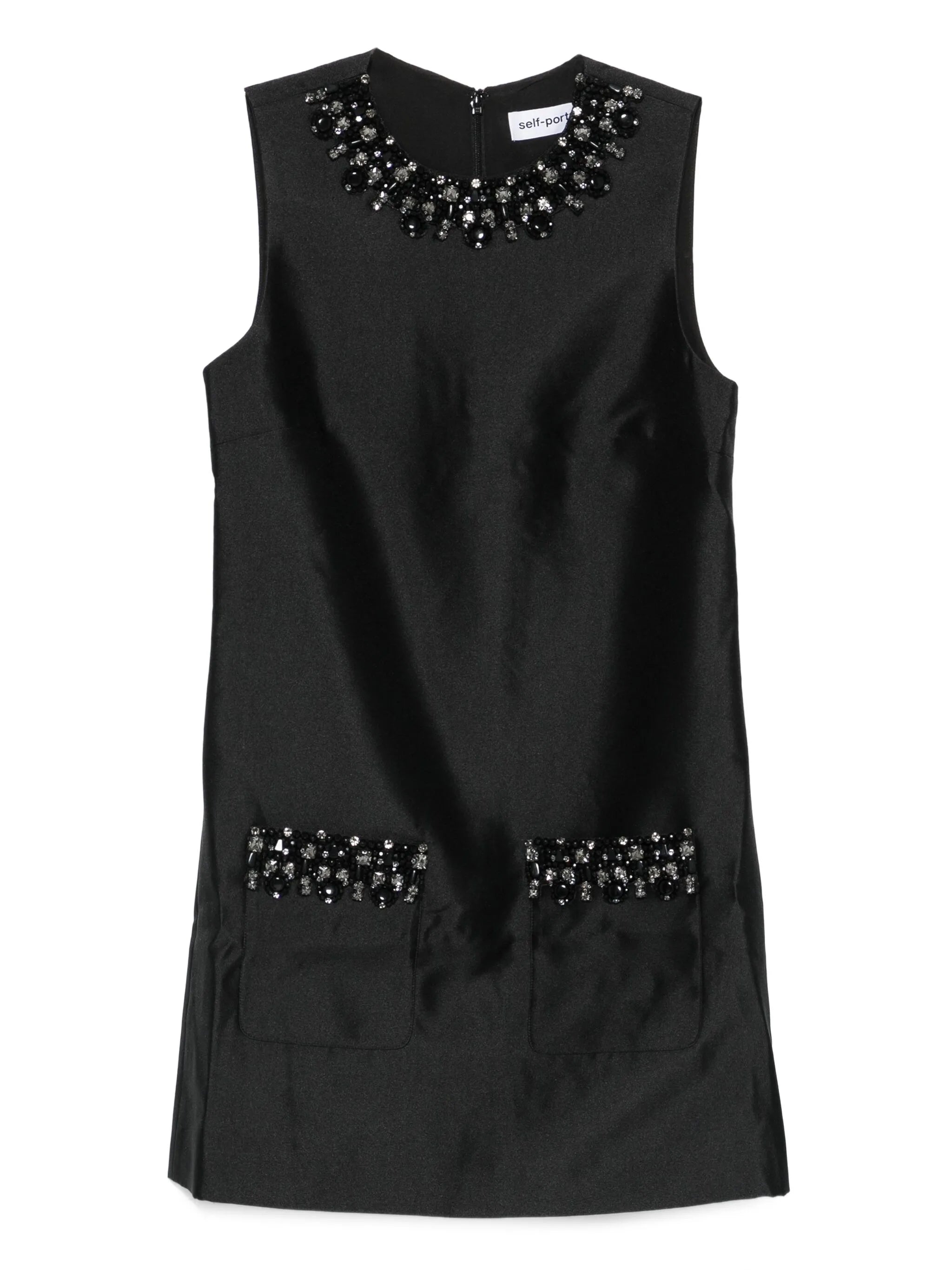 embellished-pocket mini dress