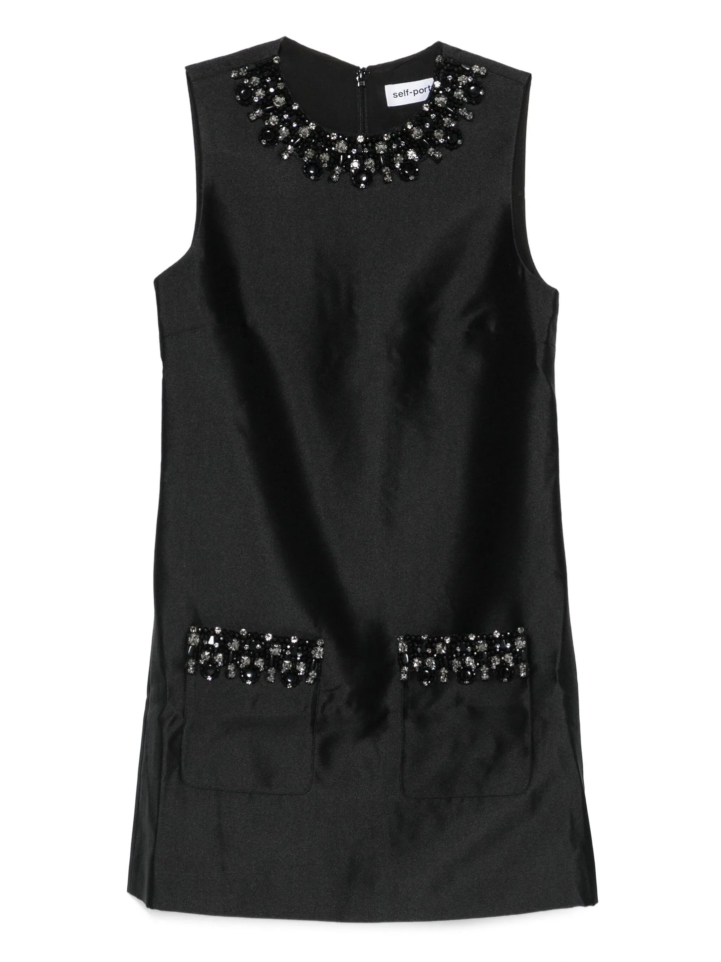 embellished-pocket mini dress