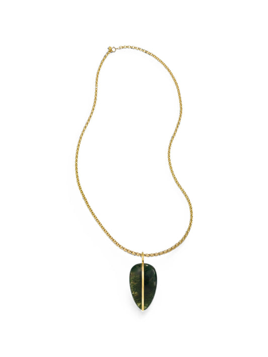 XL agate pendant chain necklace