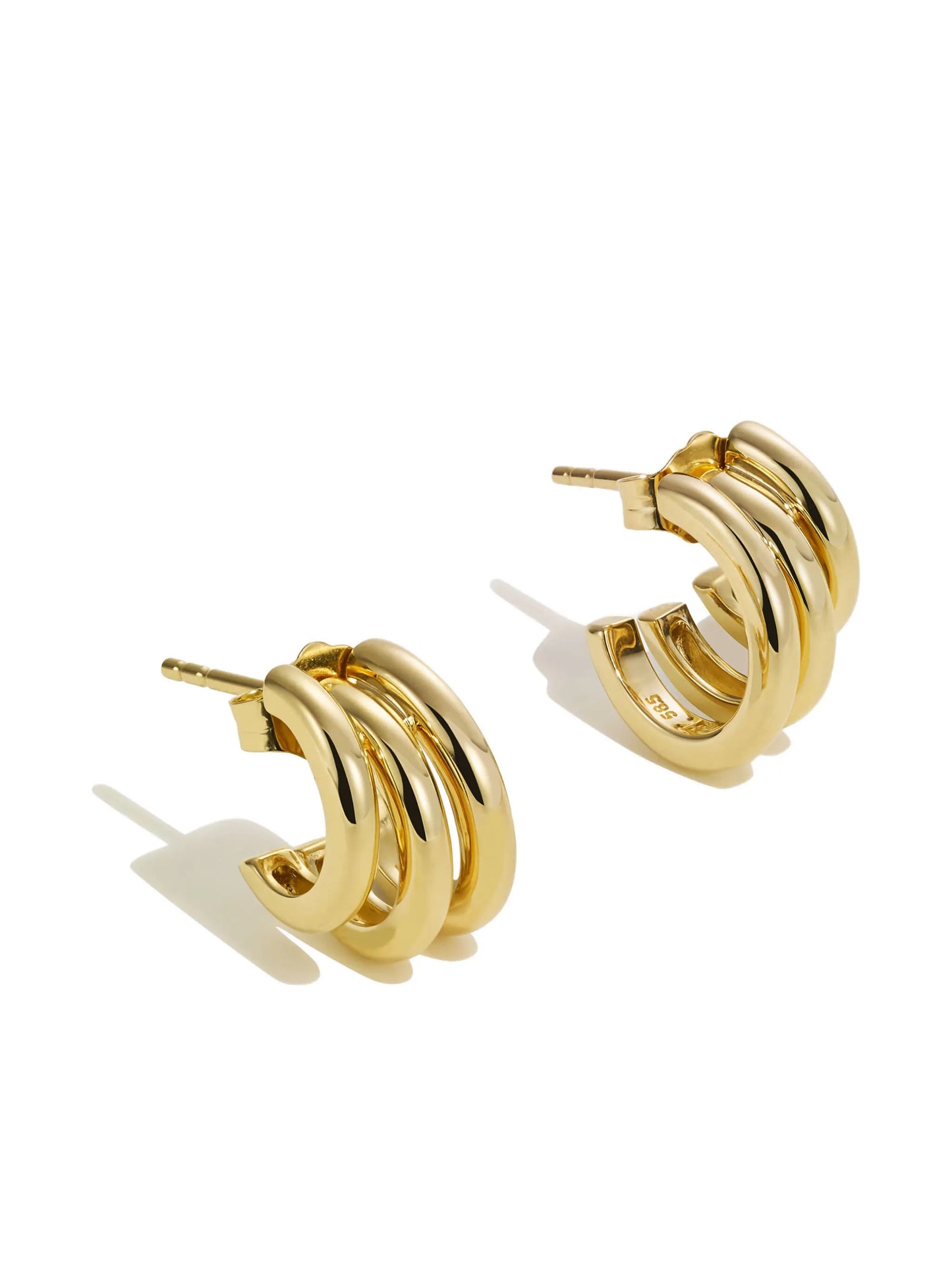 14K gold stack earrings