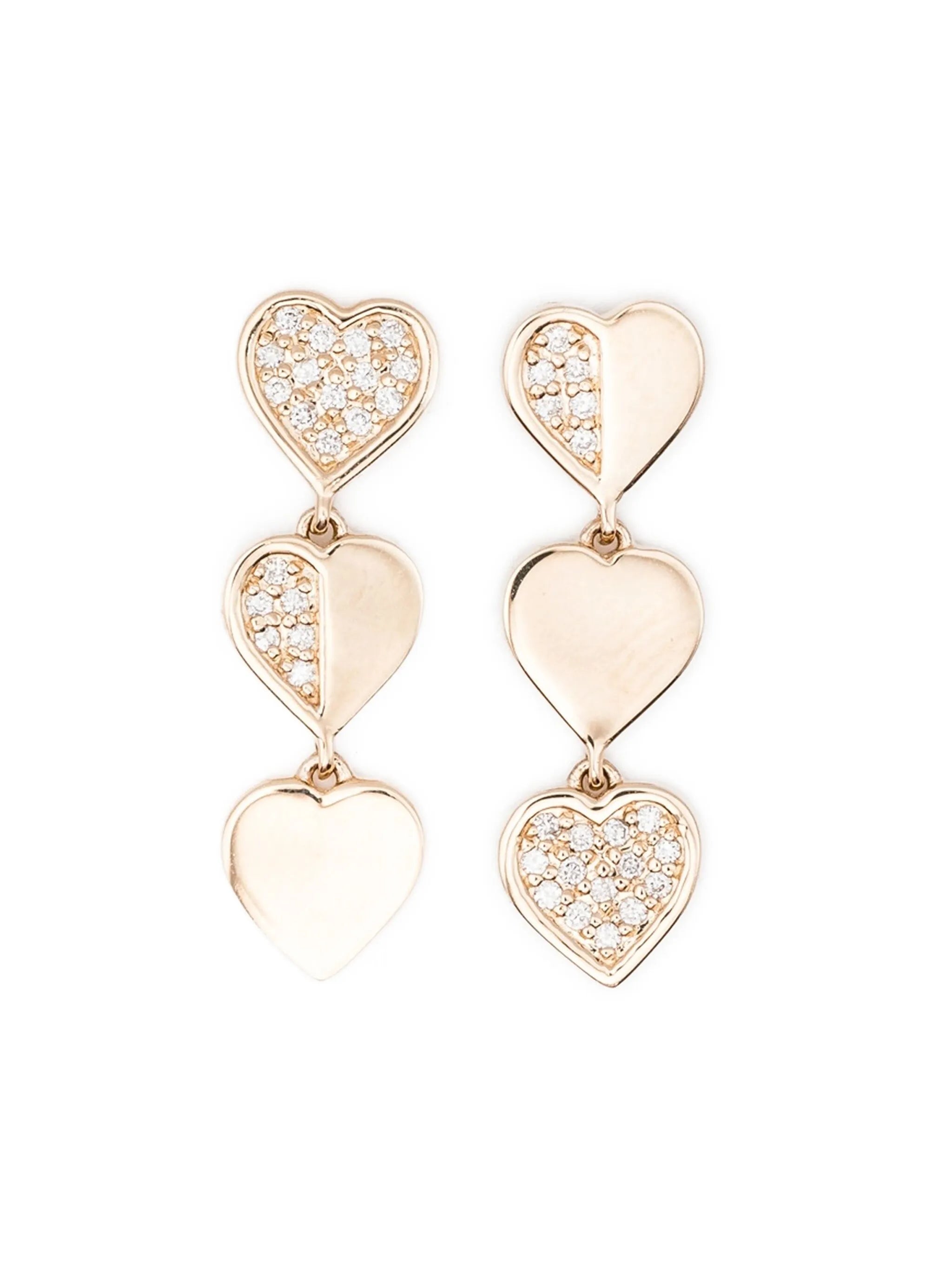 14K yellow gold Heart earrings