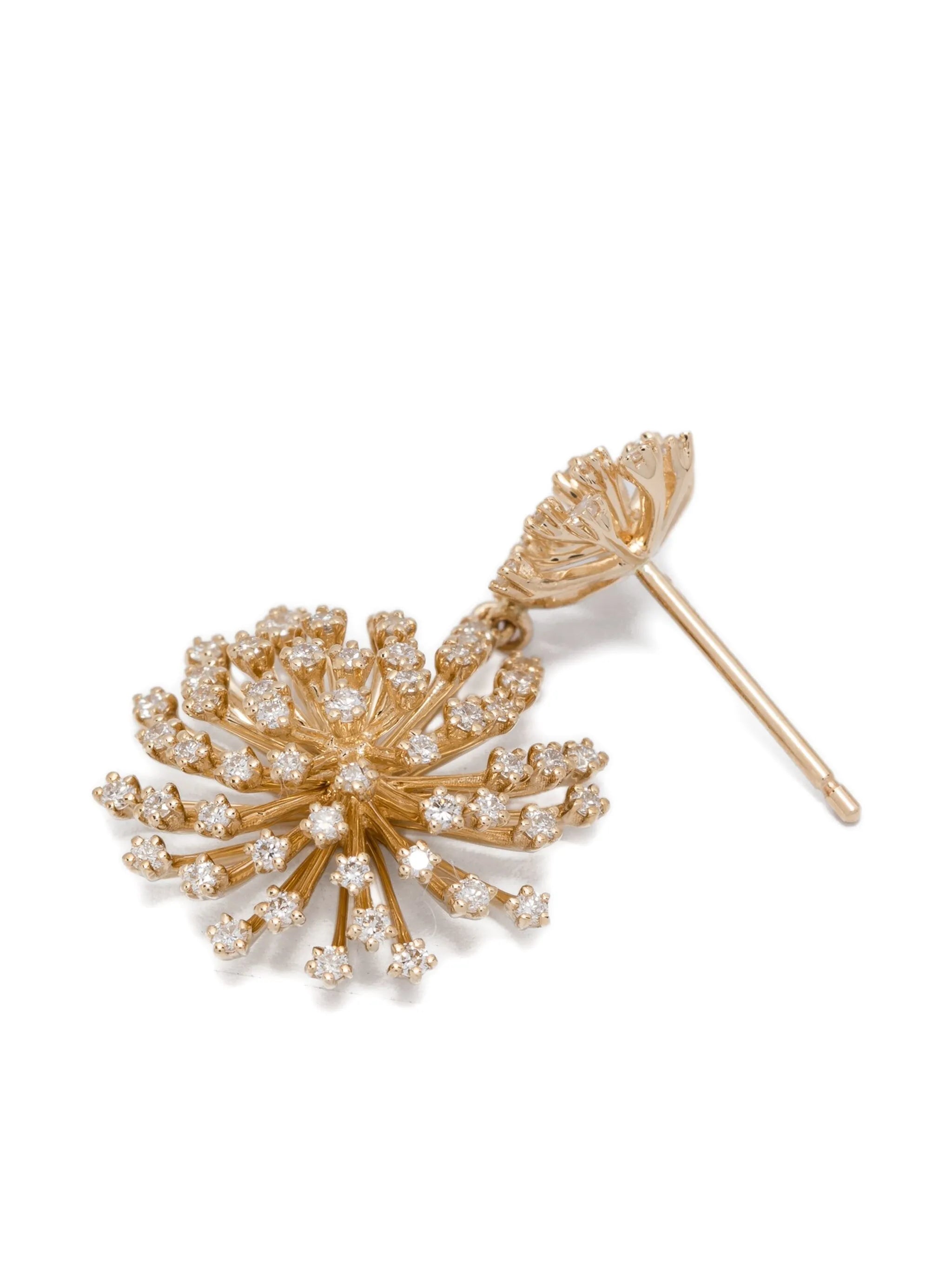 14K yellow gold diamond earrings