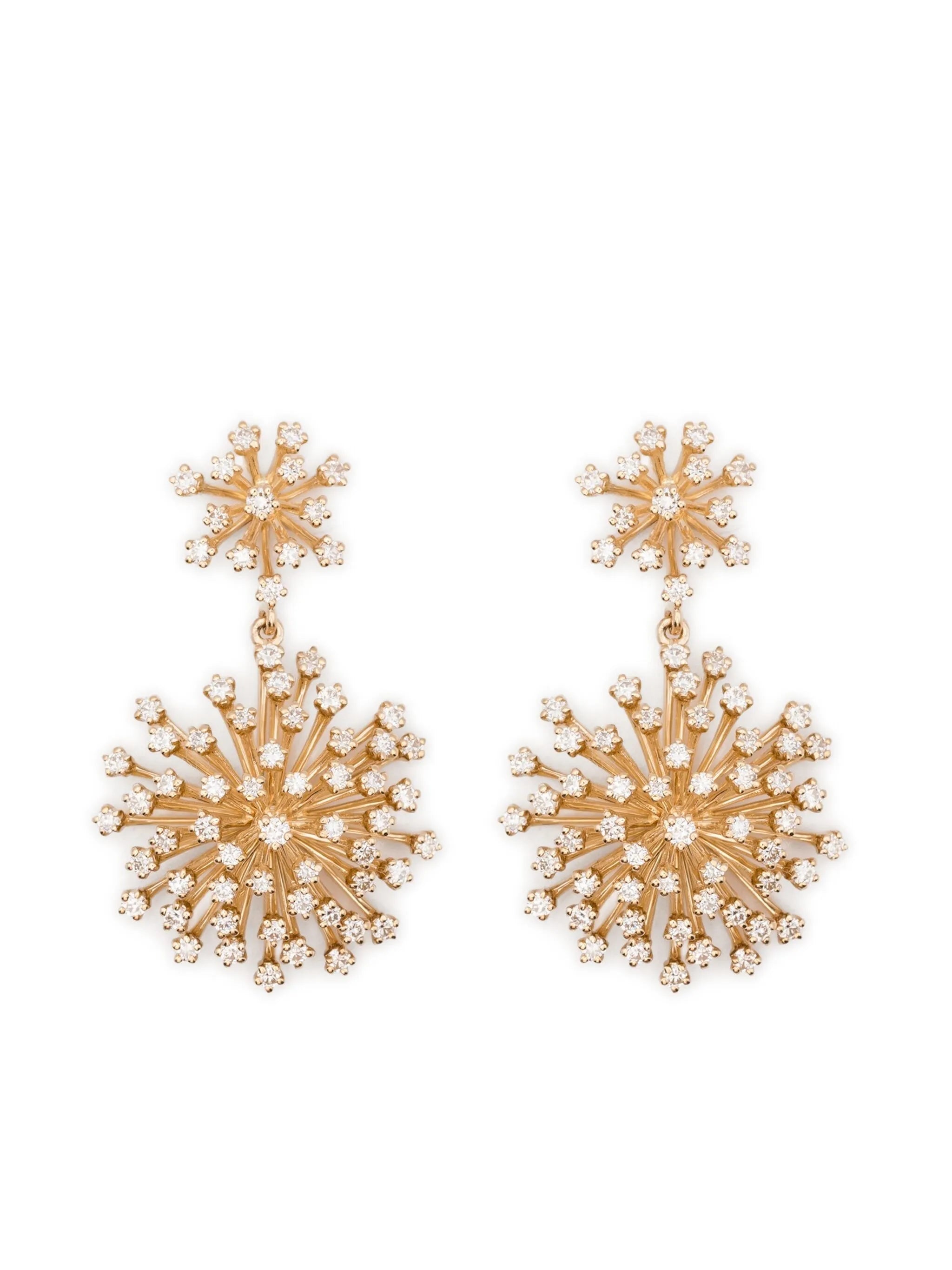 14K yellow gold diamond earrings