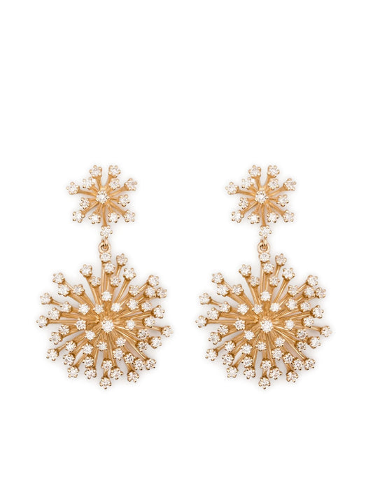 14K yellow gold diamond earrings